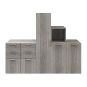 GoodHome Atomia Freestanding Grey oak effect Large Under the stairs storage kit (H)1500mm