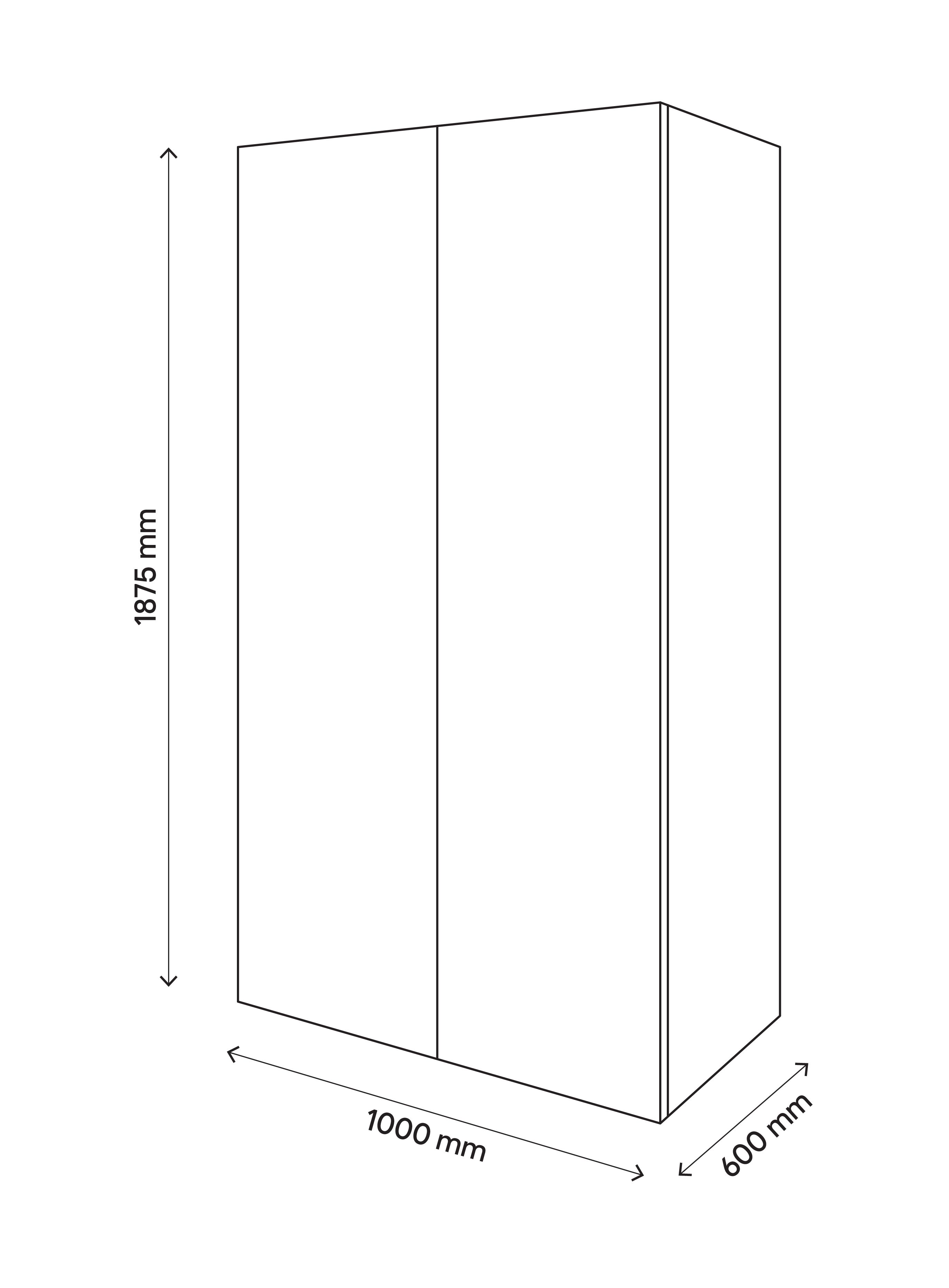 GoodHome Atomia Freestanding Matt anthracite & white Particle board Wardrobe (H)1875mm (W)1000mm (D)580mm