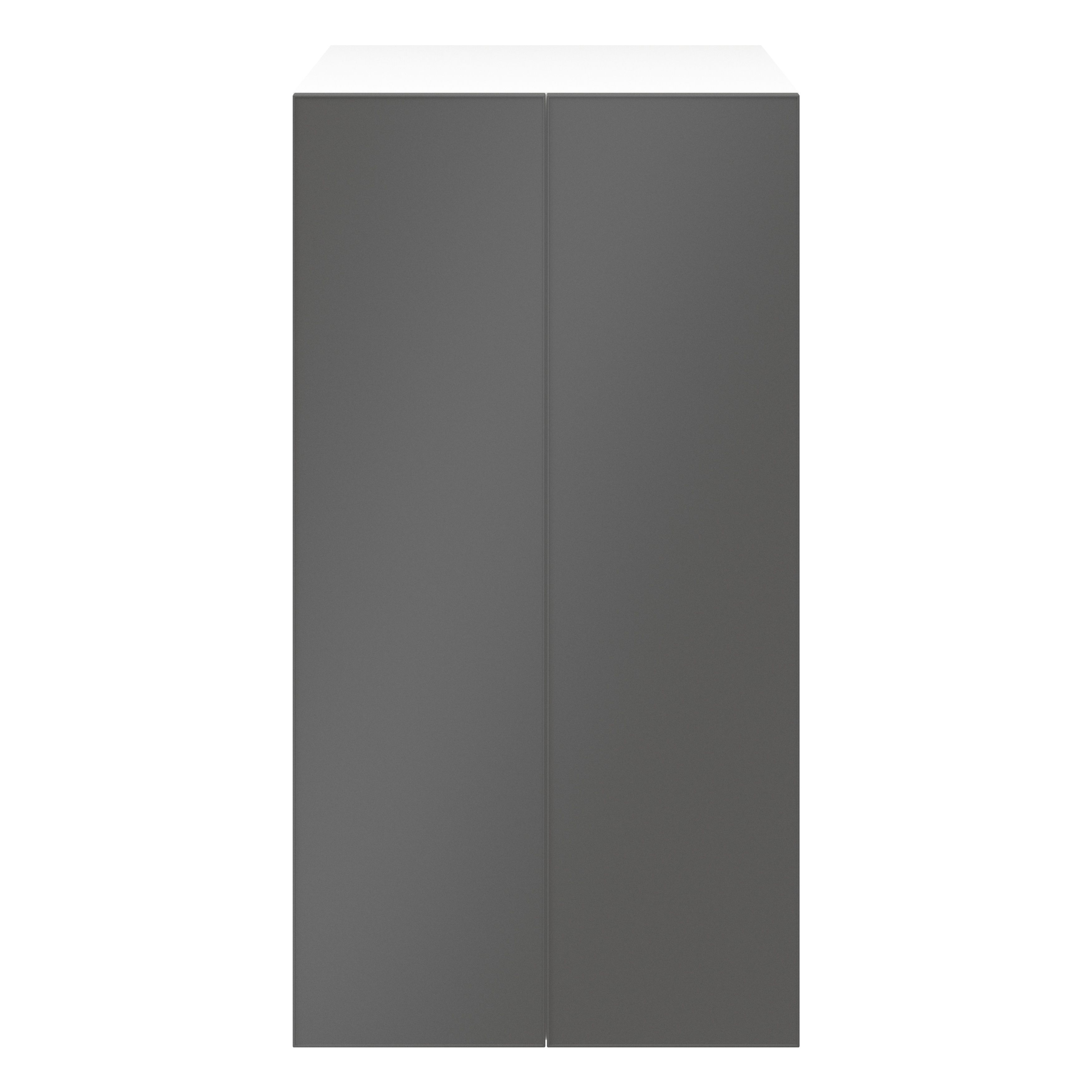 GoodHome Atomia Freestanding Matt anthracite & white Particle board Wardrobe (H)1875mm (W)1000mm (D)580mm