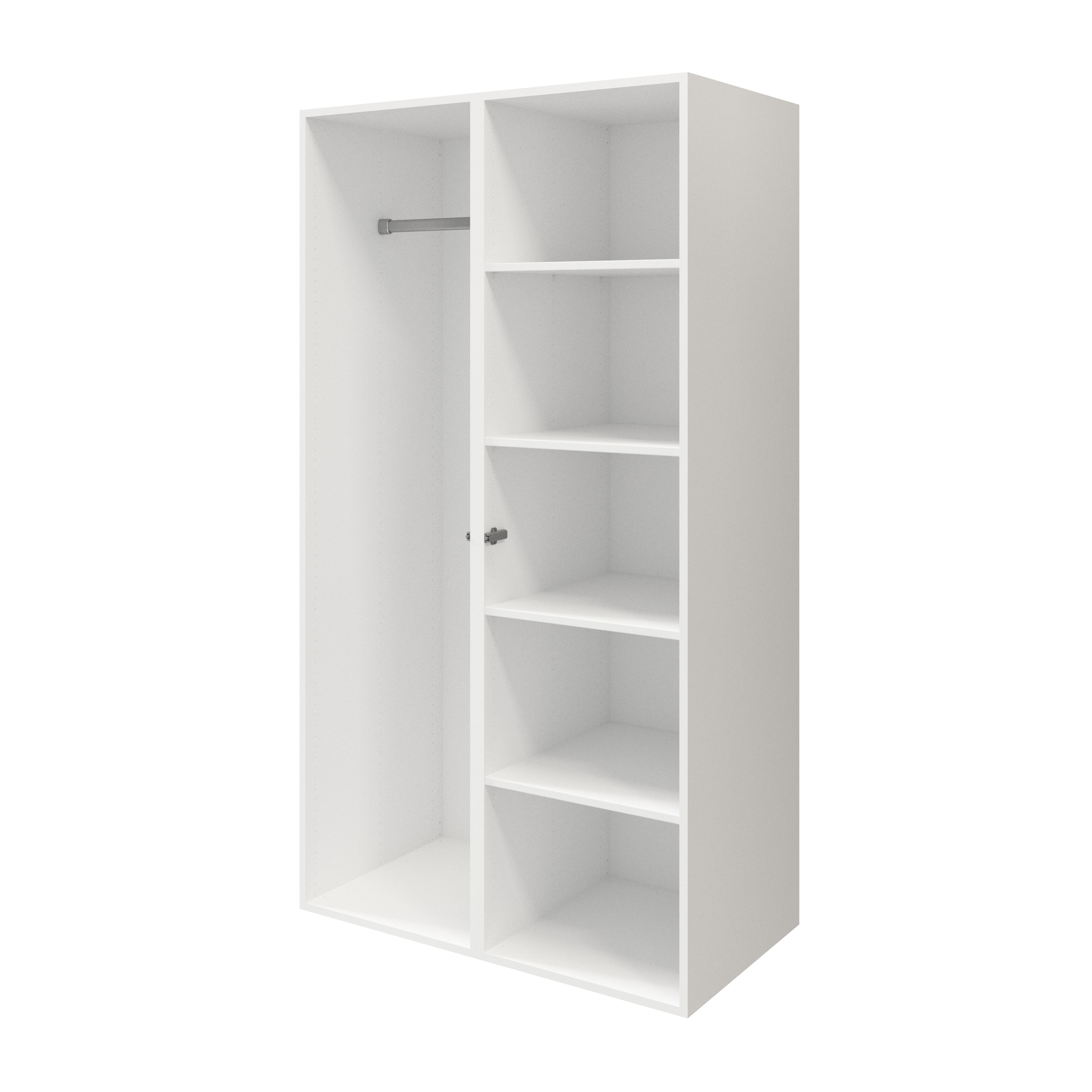 GoodHome Atomia Freestanding Matt anthracite & white Particle board Wardrobe (H)1875mm (W)1000mm (D)580mm