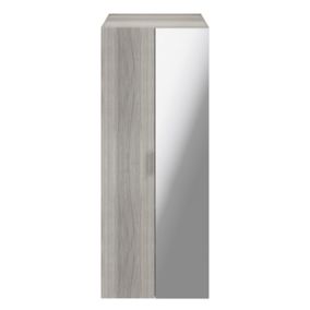 GoodHome Atomia Freestanding Matt grey oak effect Particle board Mirrored Wardrobe (H)1875mm (W)750mm (D)580mm