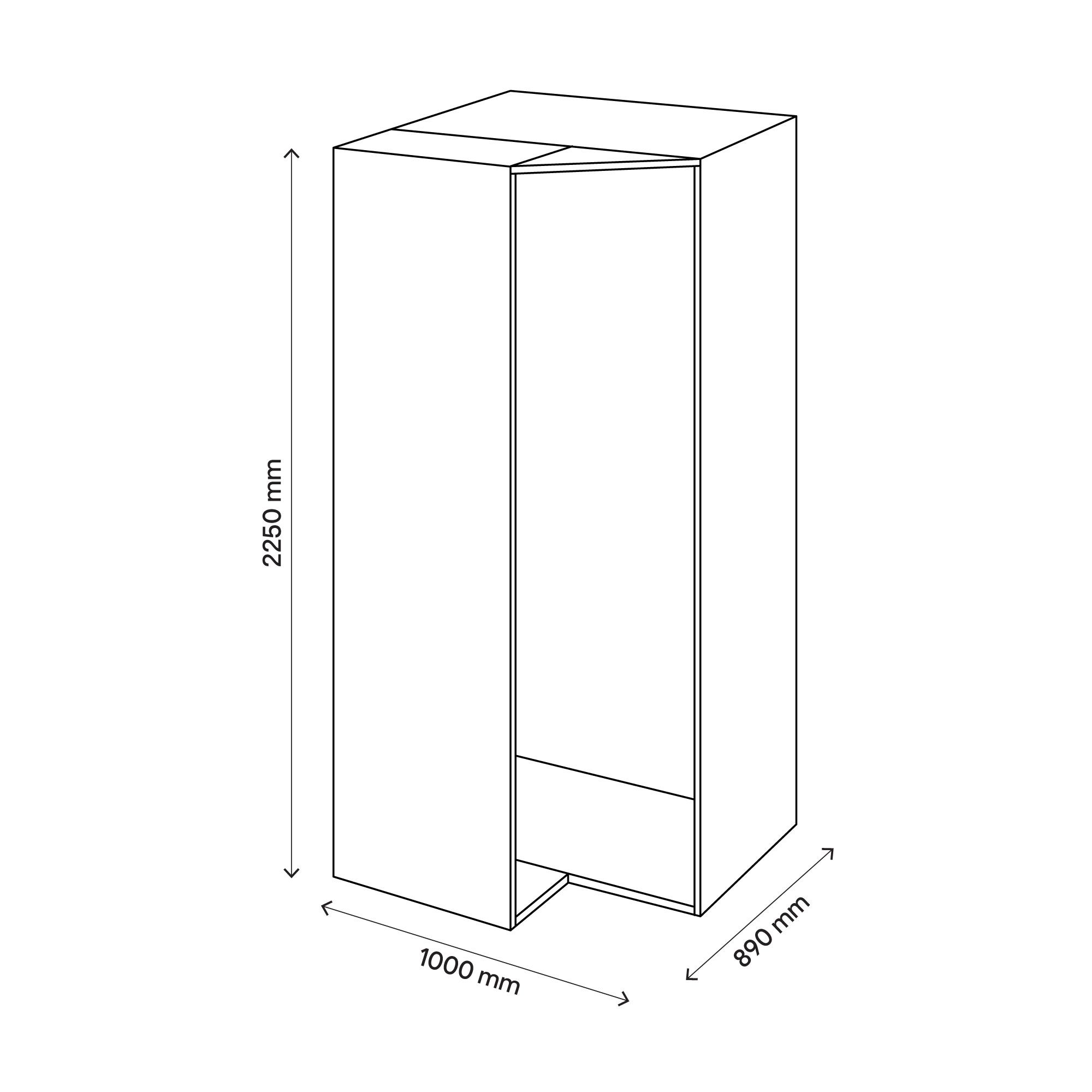 GoodHome Atomia Freestanding Matt oak effect Particle board Wardrobe (H)2250mm (W)1300mm (D)580mm