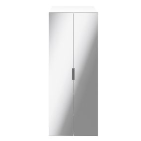 GoodHome Atomia Freestanding Matt white Particle board Mirrored Double Wardrobe (H)1875mm (W)750mm (D)580mm