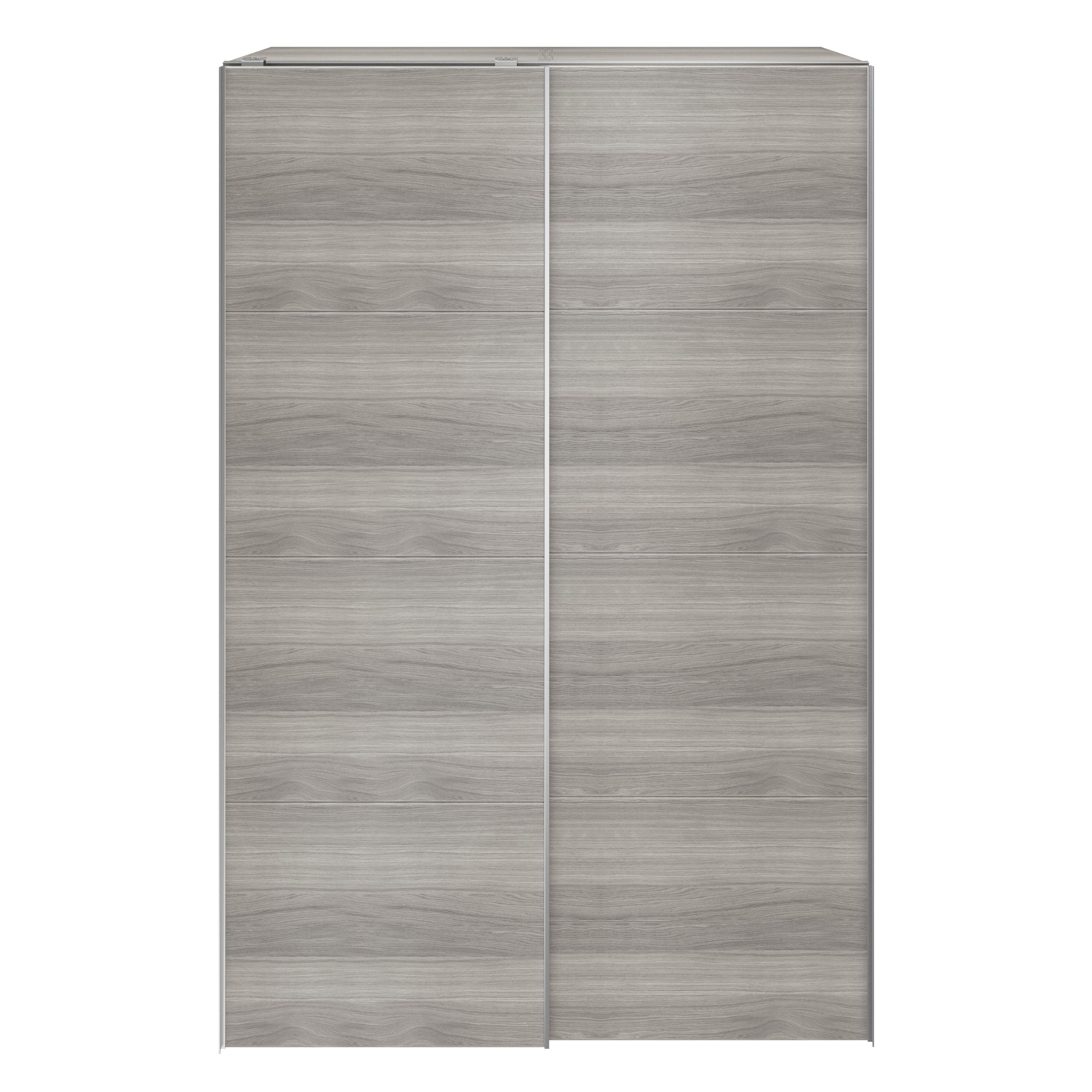 GoodHome Atomia Freestanding Modern Grey oak effect Particle board Medium Double Wardrobe (H)2250mm (W)1500mm (D)655mm