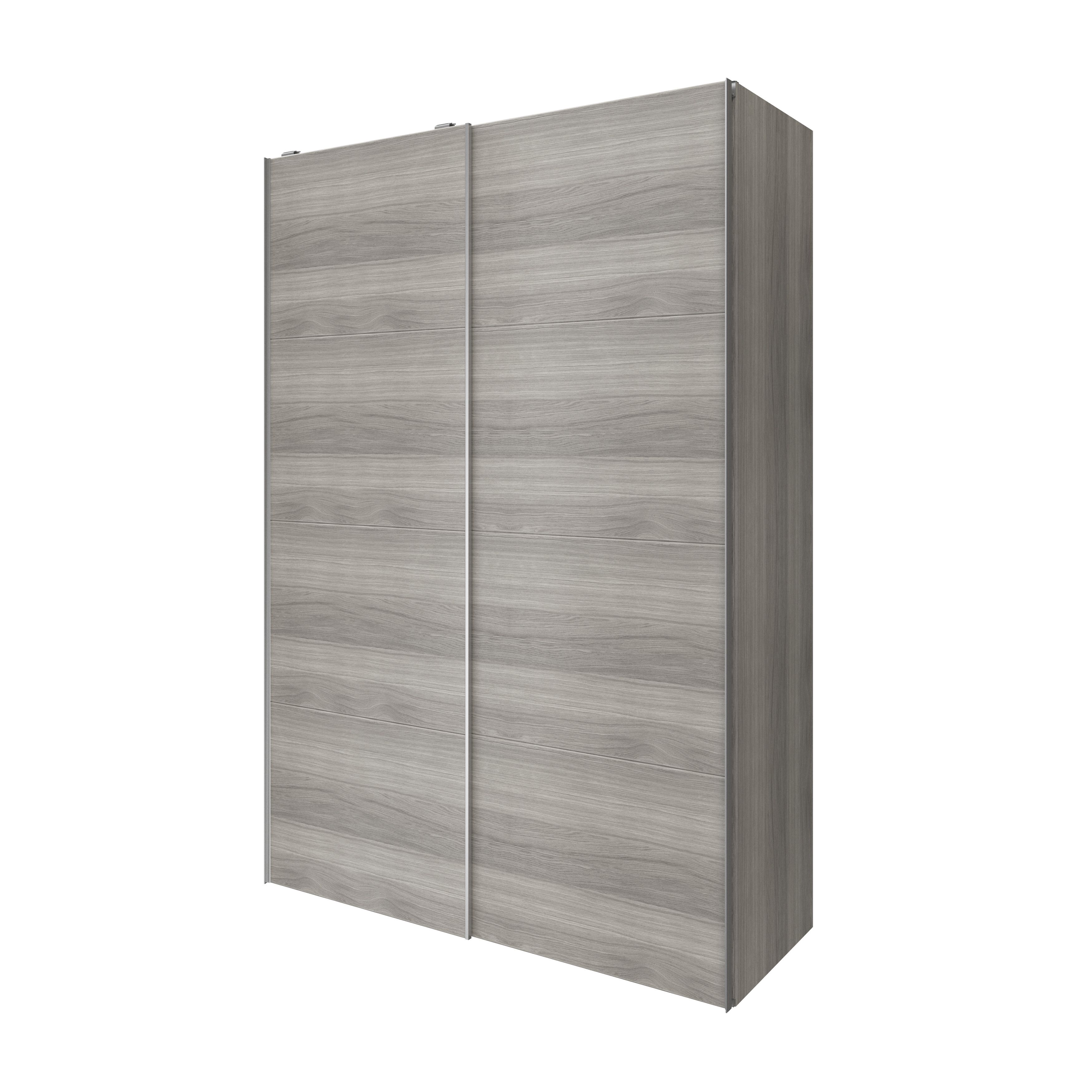 GoodHome Atomia Freestanding Modern Grey oak effect Particle board Medium Double Wardrobe (H)2250mm (W)1500mm (D)655mm