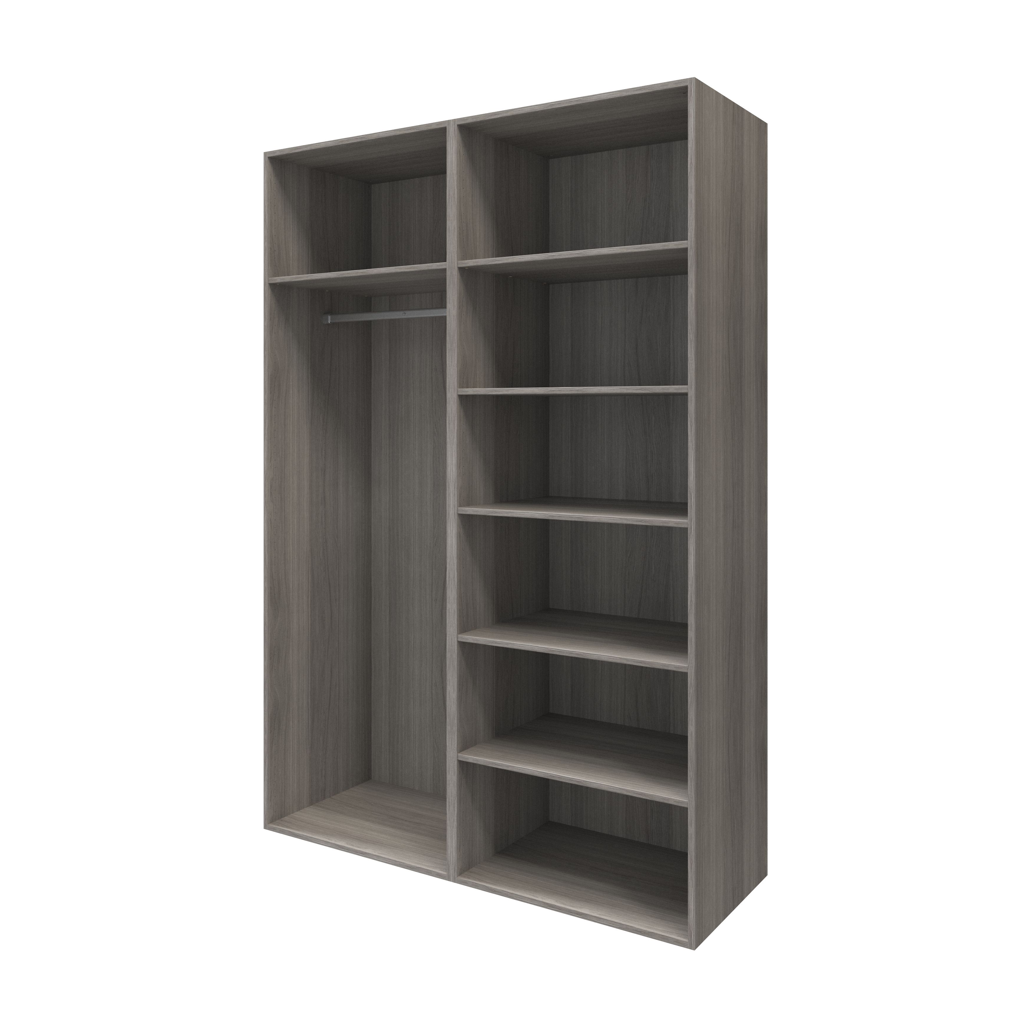GoodHome Atomia Freestanding Modern Grey oak effect Particle board Medium Double Wardrobe (H)2250mm (W)1500mm (D)655mm