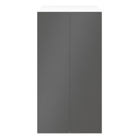 GoodHome Atomia Freestanding Modern Matt anthracite & white Particle board 2 door Medium Wardrobe (H)1875mm (W)1000mm (D)580mm