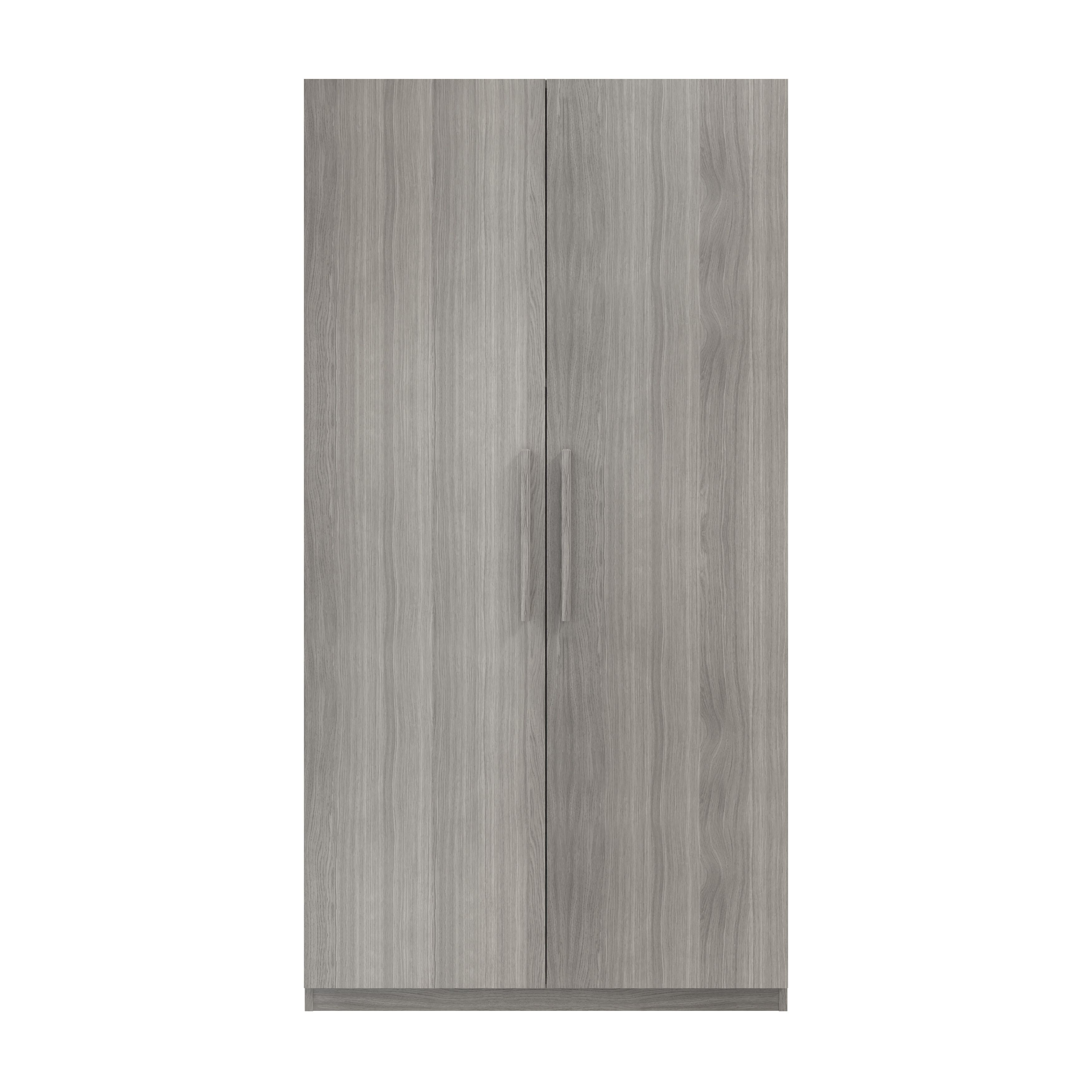 GoodHome Atomia Freestanding Modern Matt grey oak effect Large Double Wardrobe (H)1929mm (W)1000mm (D)596mm