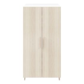 GoodHome Atomia Freestanding Modern Matt white oak effect 2 door Double Wardrobe (H)1875mm (W)1000mm (D)580mm