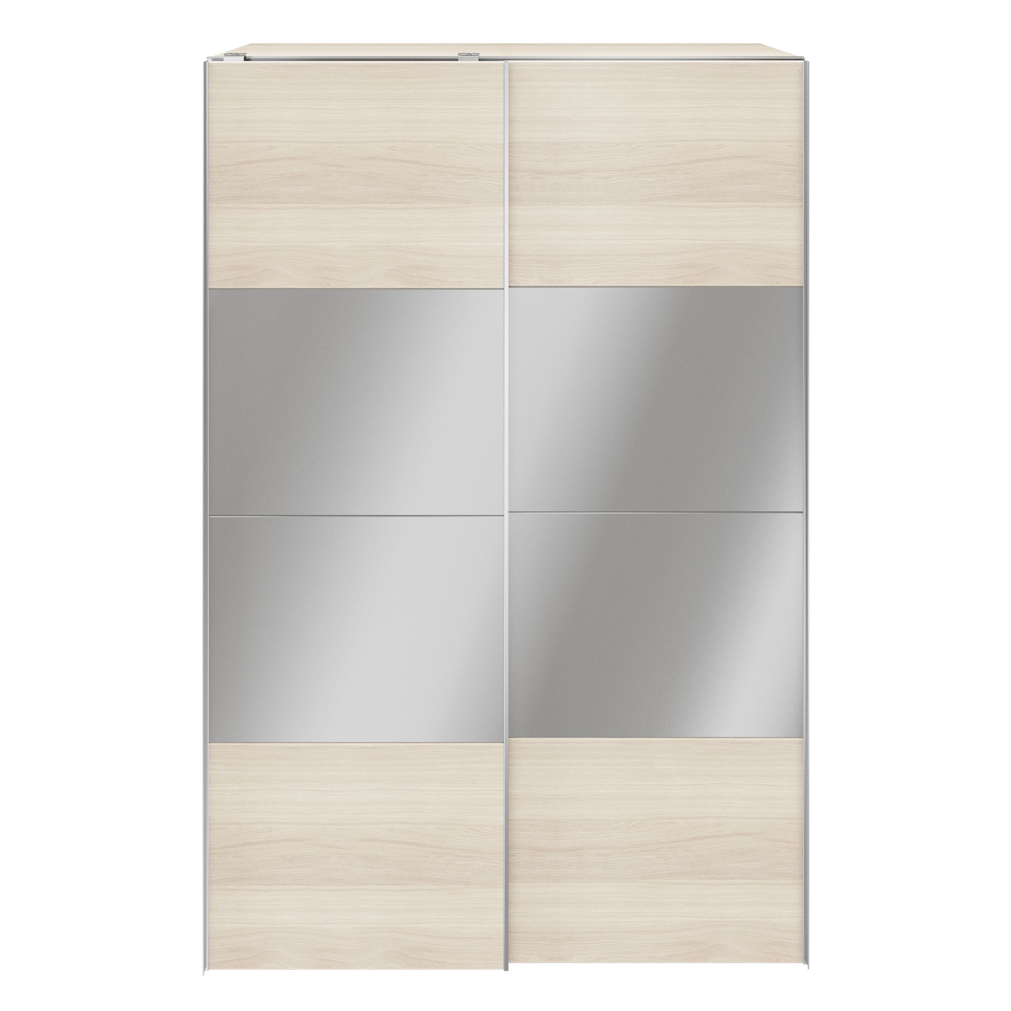 GoodHome Atomia Freestanding Modern Oak effect Particle board Large Double Wardrobe (H)2250mm (W)1500mm (D)655mm