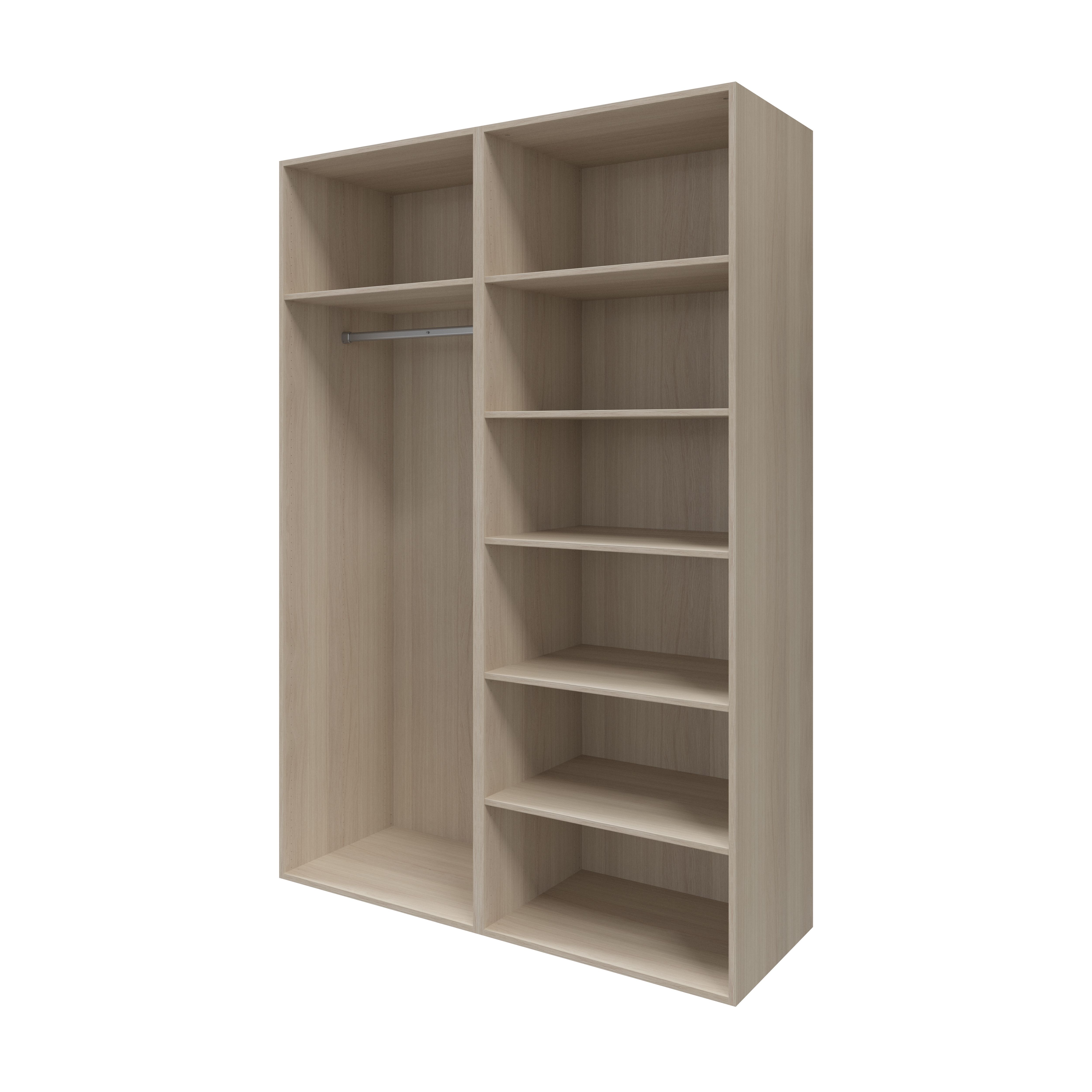 GoodHome Atomia Freestanding Modern Oak effect Particle board Large Double Wardrobe (H)2250mm (W)1500mm (D)655mm