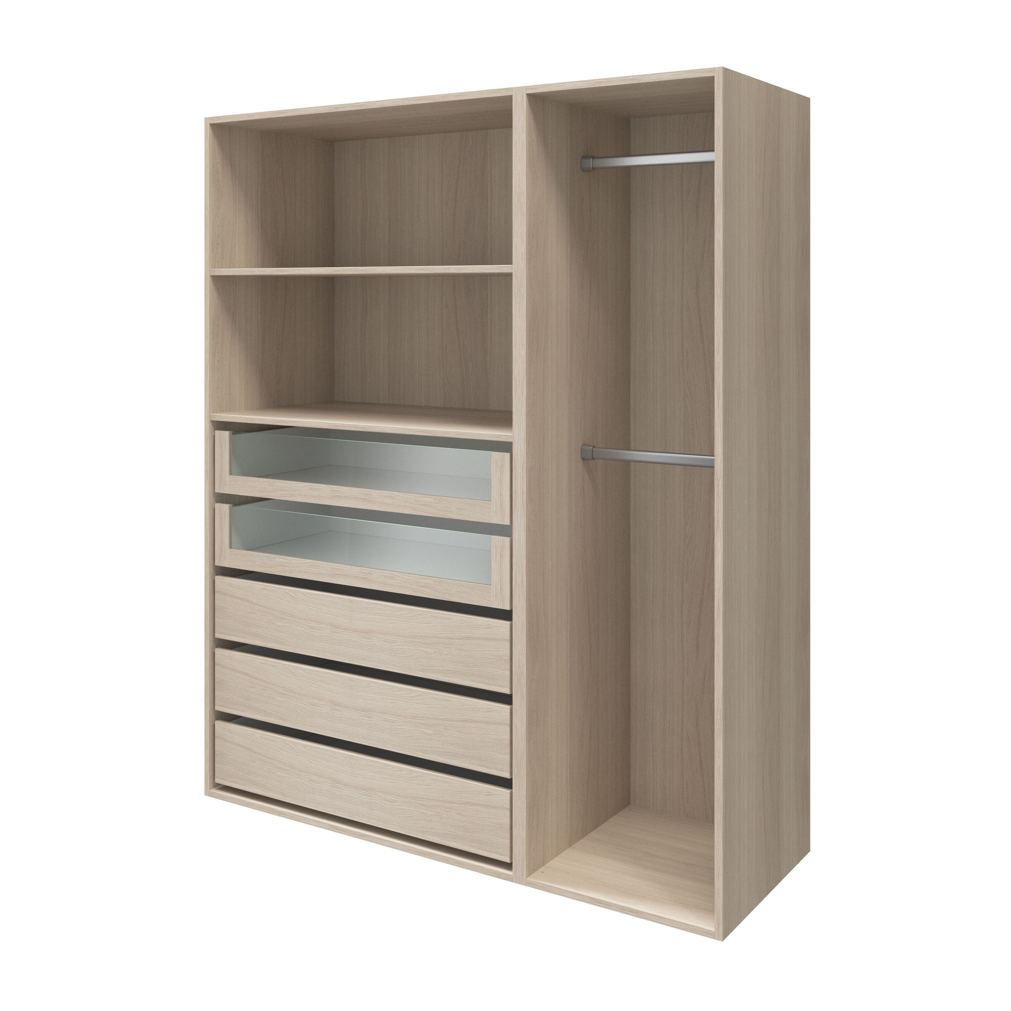 GoodHome Atomia Freestanding Oak effect Large 2 Cabinet Wardrobe, clothing & shoes organiser