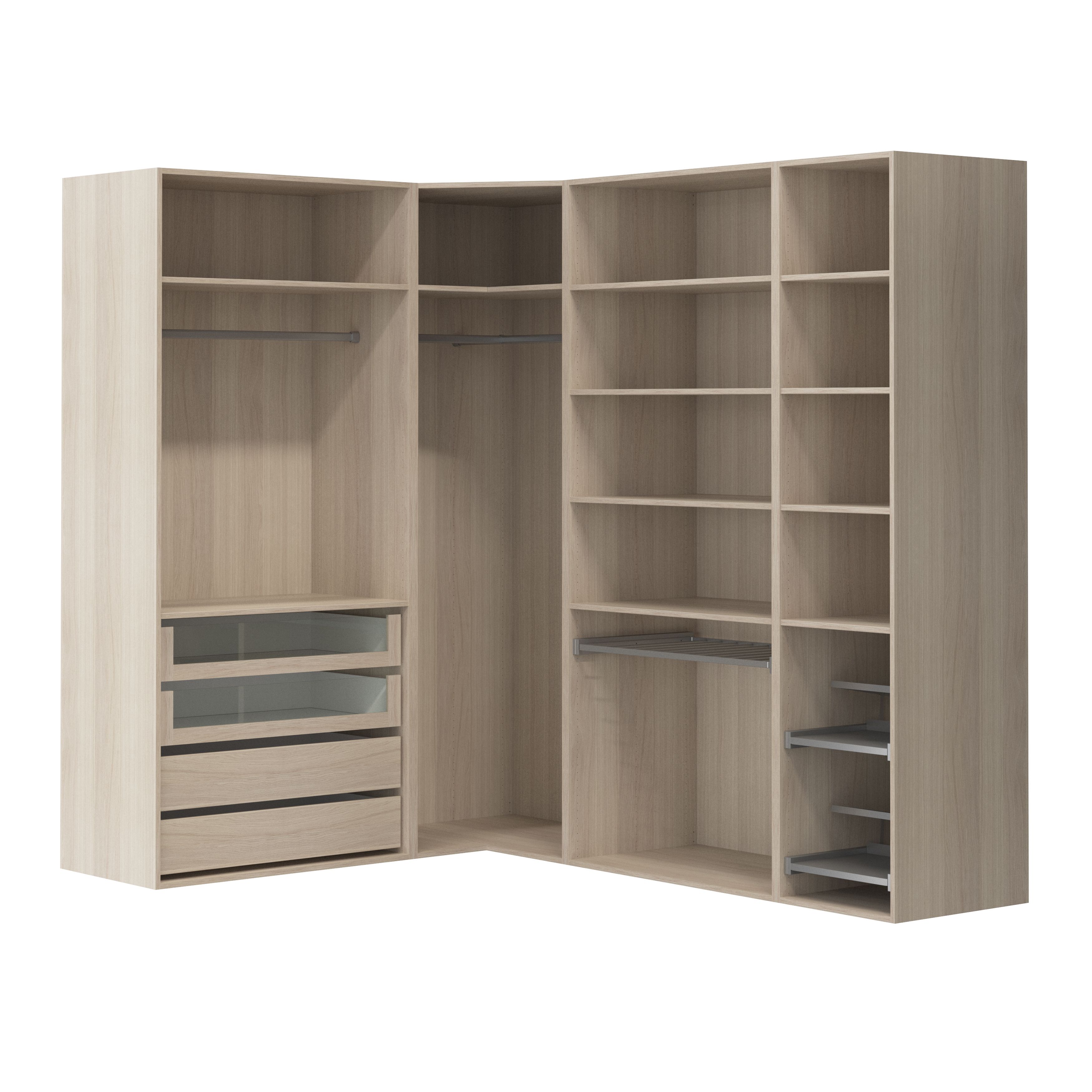 GoodHome Atomia Freestanding Oak effect Large bedroom storage unit kit (H)2250mm (W)3800mm (D)580mm