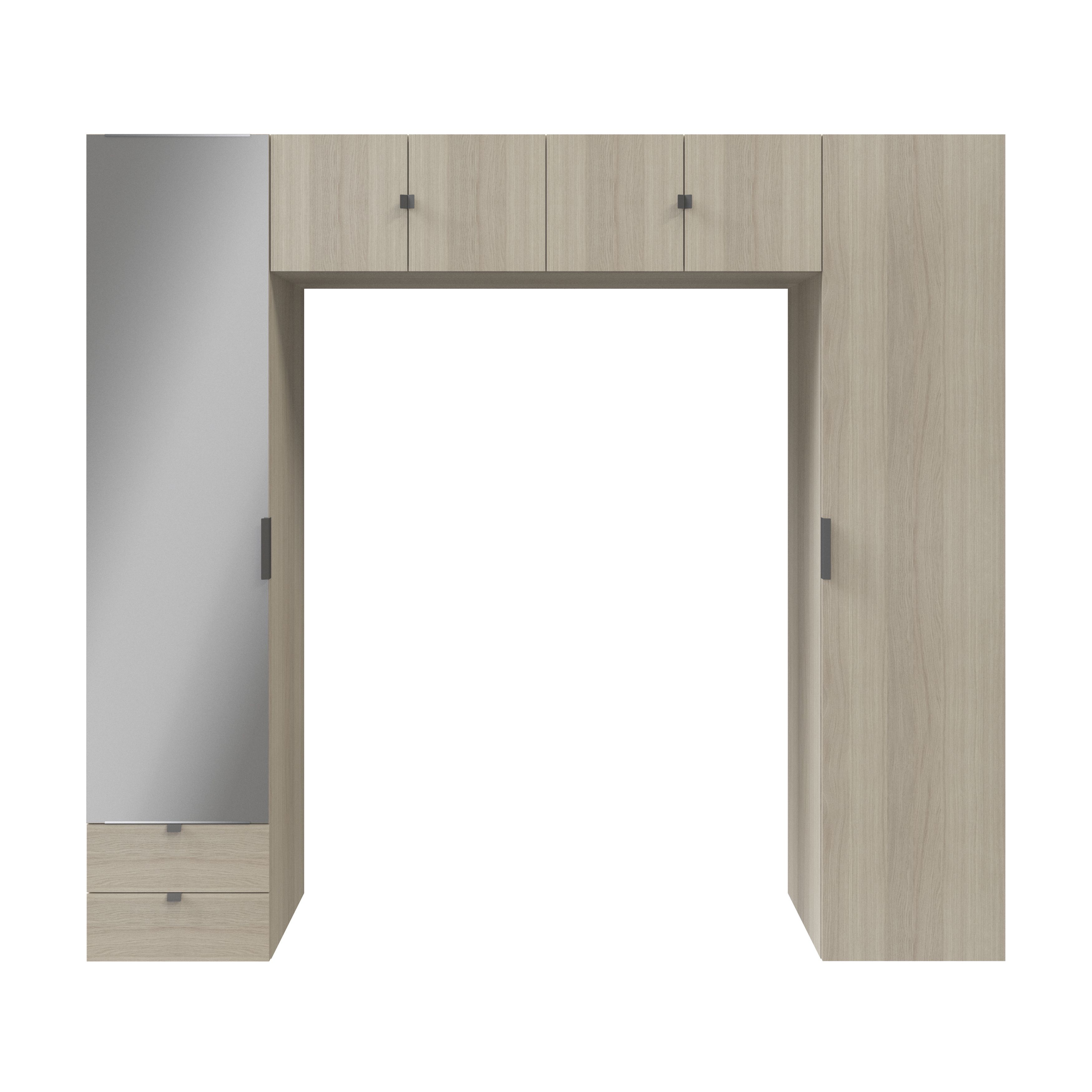 GoodHome Atomia Freestanding Oak effect Overhead unit (H)2250mm (W)2500mm (D)450mm