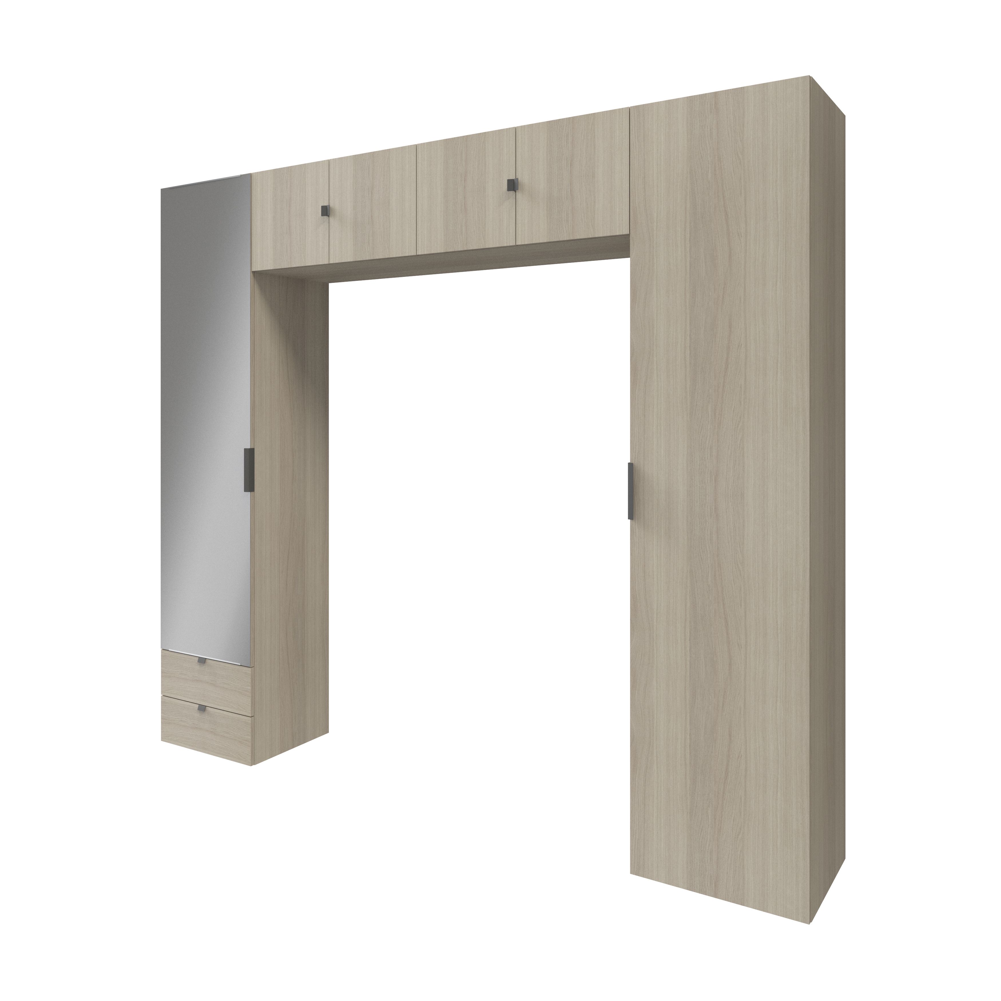 GoodHome Atomia Freestanding Oak effect Overhead unit (H)2250mm (W)2500mm (D)450mm