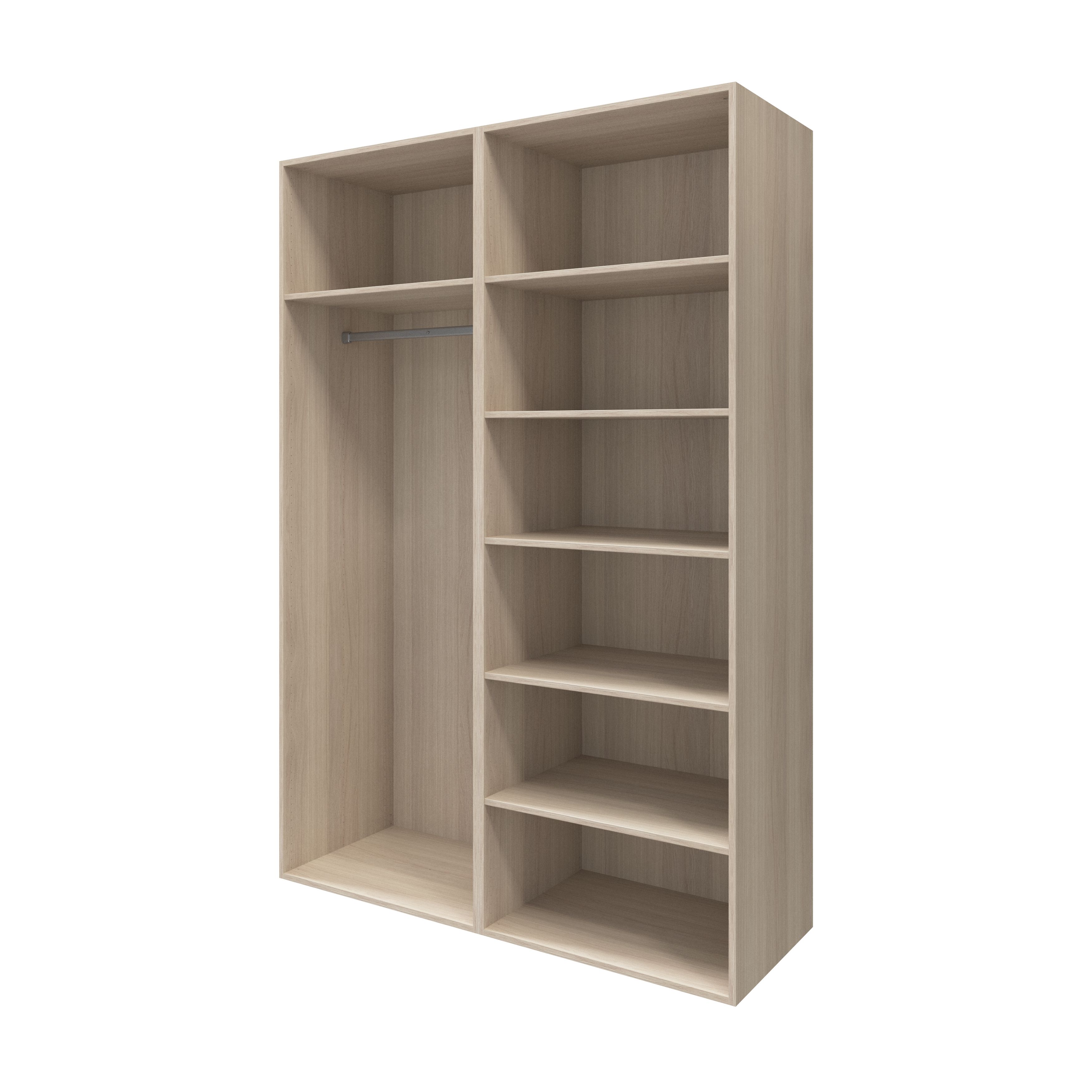 GoodHome Atomia Freestanding Oak effect Particle board Mirrored Wardrobe (H)2250mm (W)1500mm (D)655mm