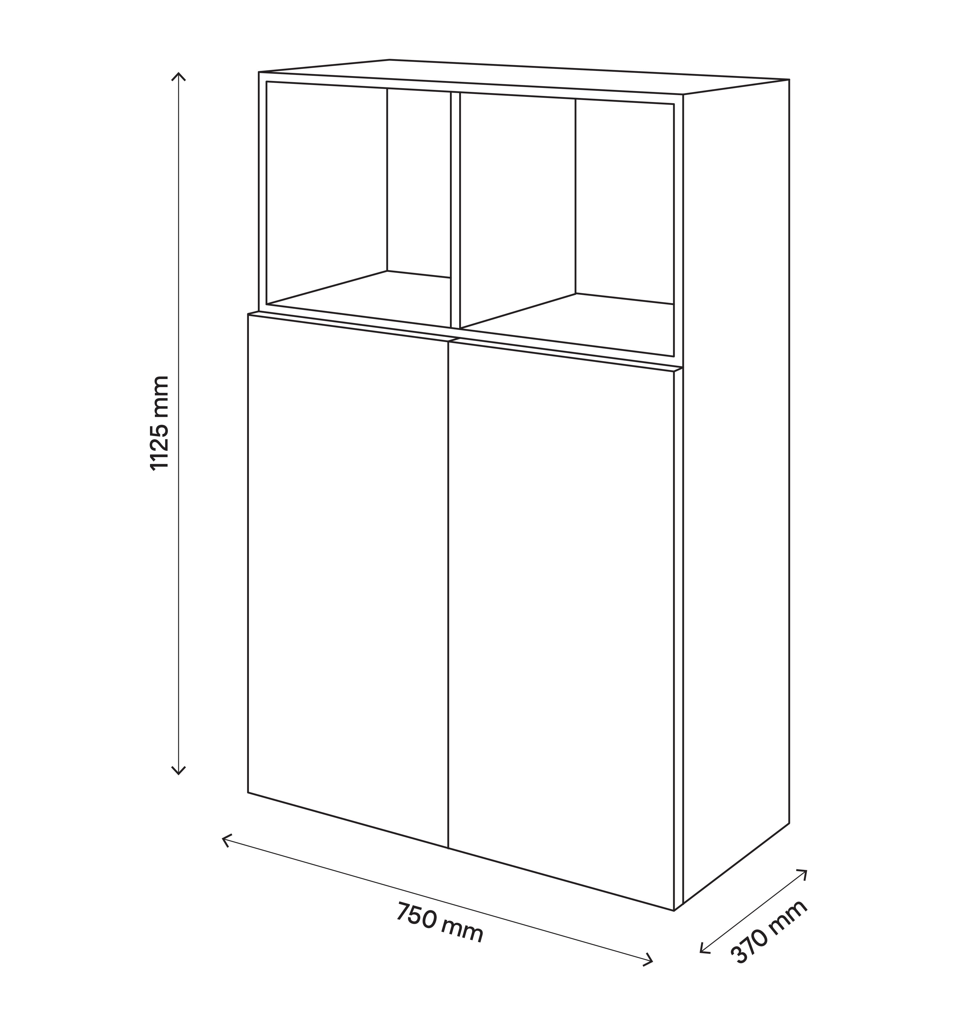 GoodHome Atomia Freestanding Office & living storage (H)850mm (W)750mm (D)370mm