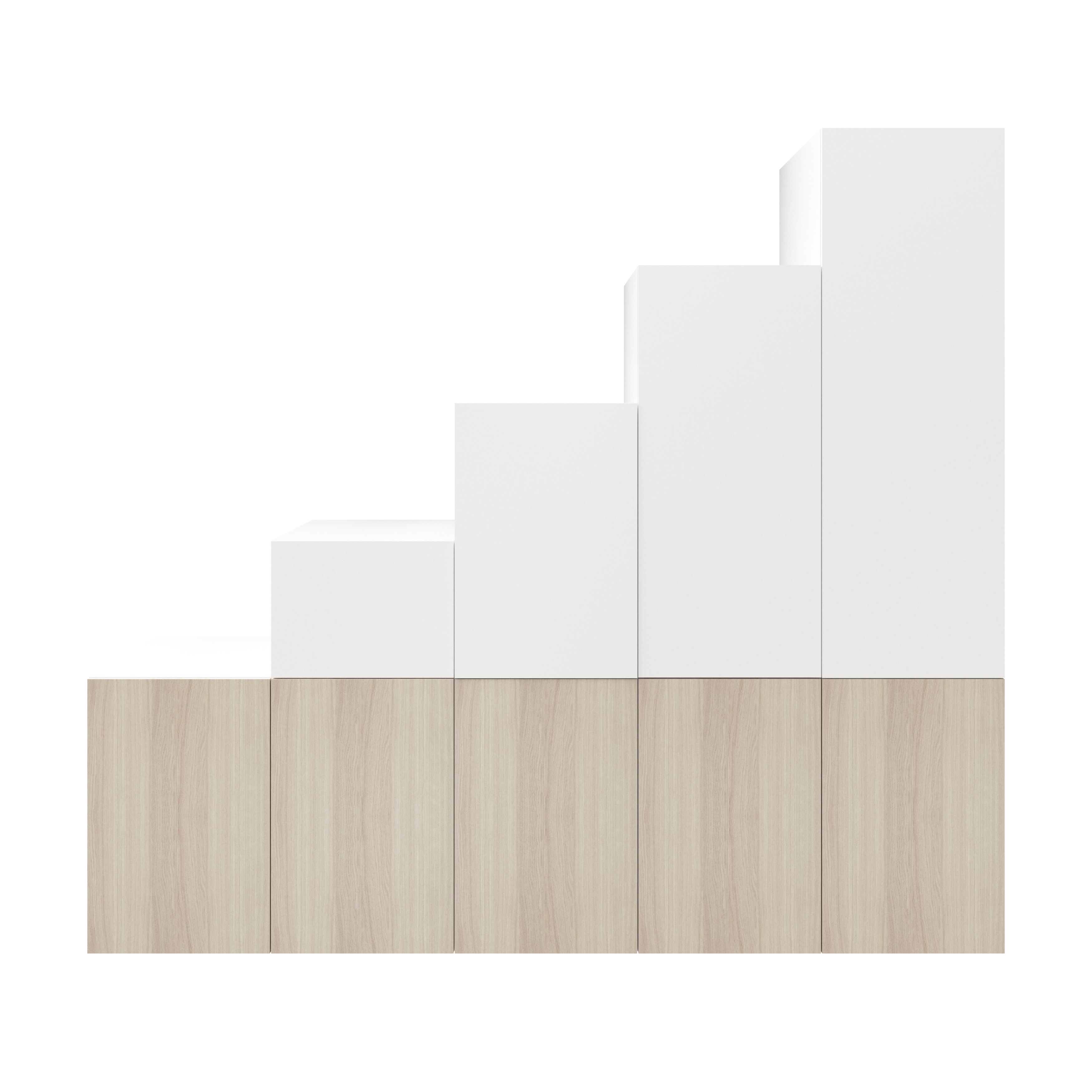 GoodHome Atomia Freestanding White Oak effect Bedroom storage unit (H)2250mm (W)3000mm (D)580mm