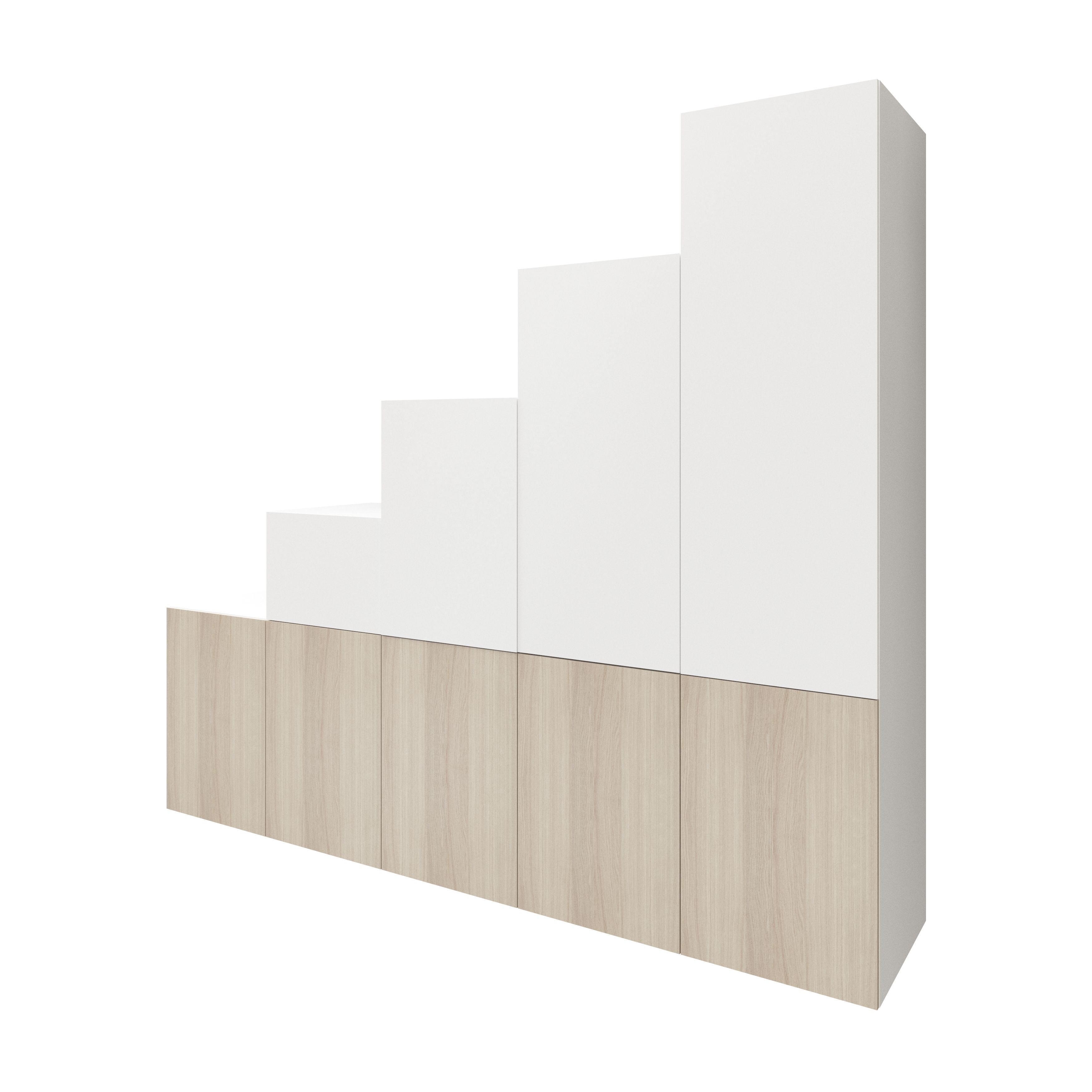 GoodHome Atomia Freestanding White Oak effect Bedroom storage unit (H)2250mm (W)3000mm (D)580mm