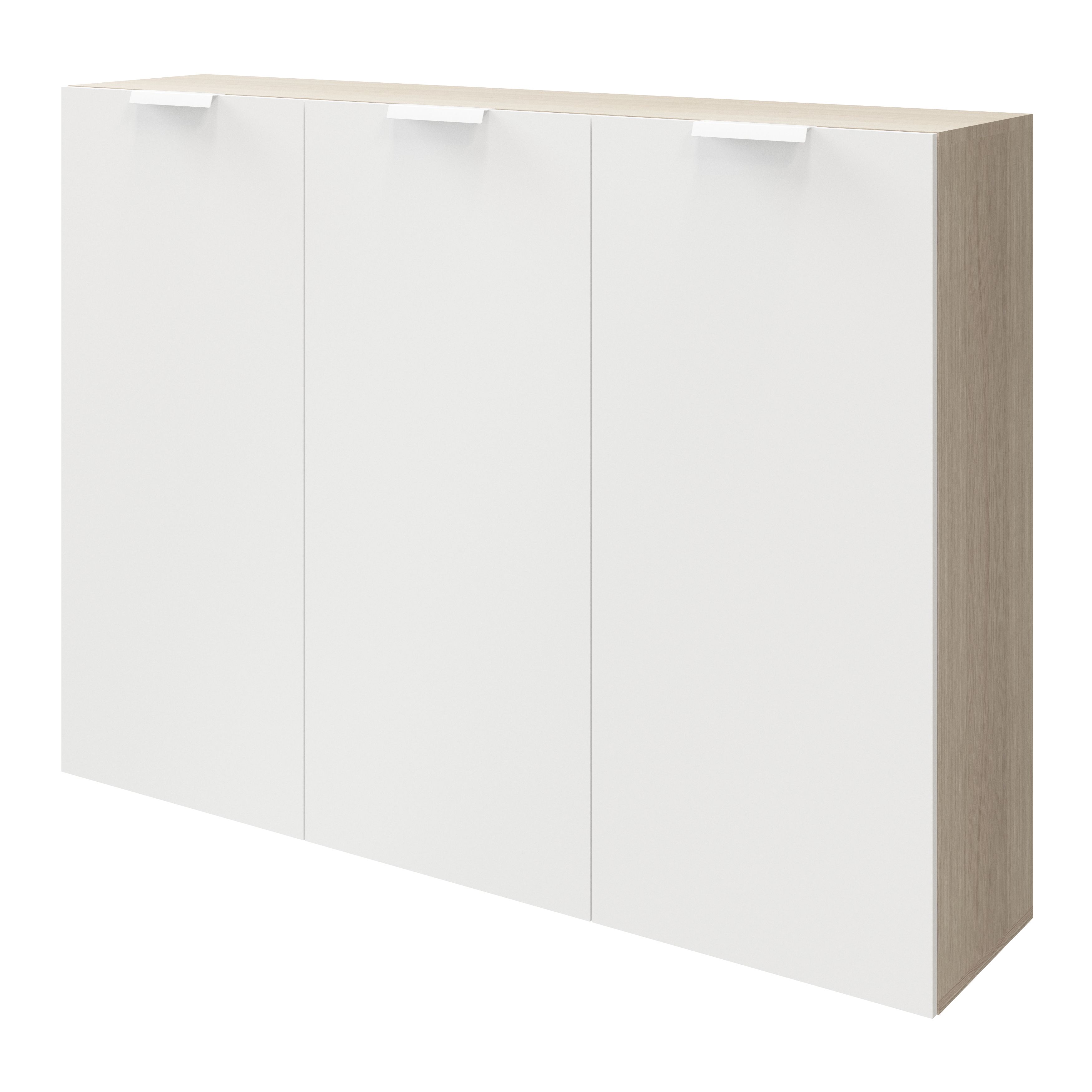 GoodHome Atomia Freestanding White Oak effect Medium Office & living storage (H)1125mm