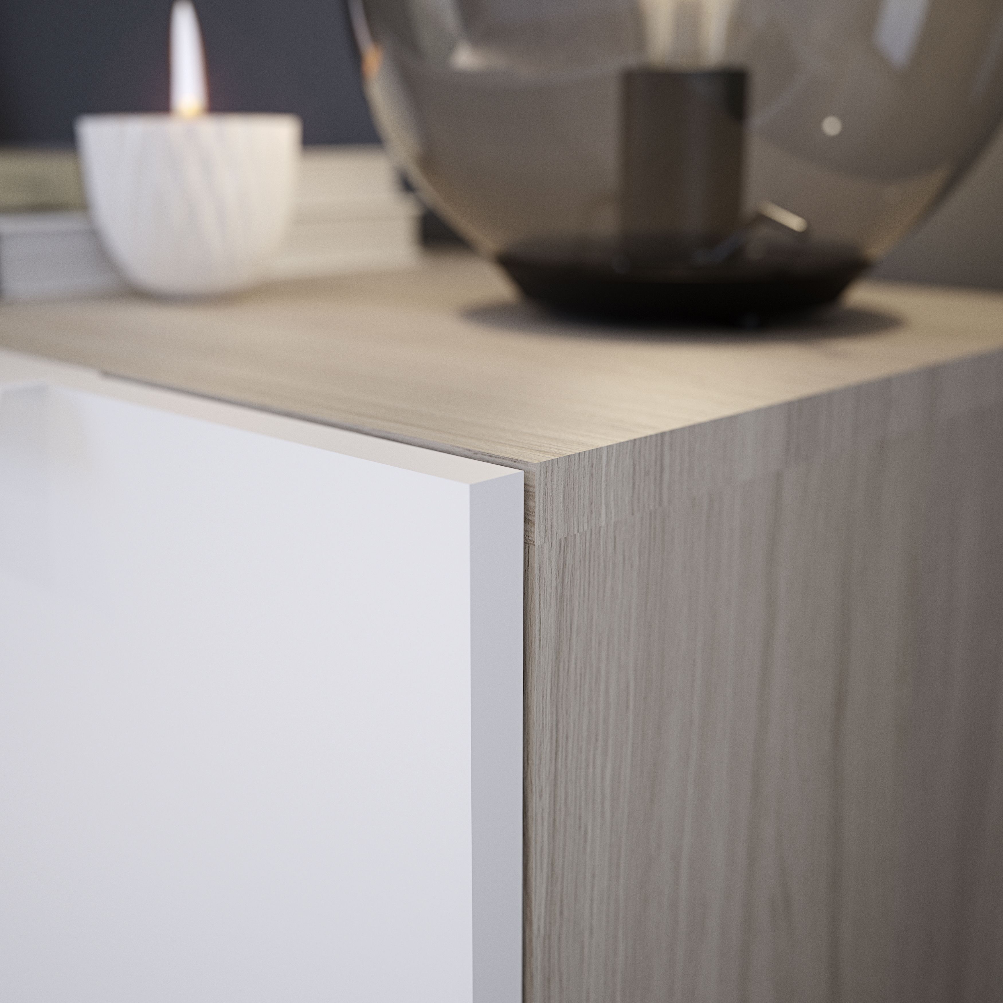 GoodHome Atomia Freestanding White Oak effect Small Bookcases, shelving units & display cabinets (H)1125mm