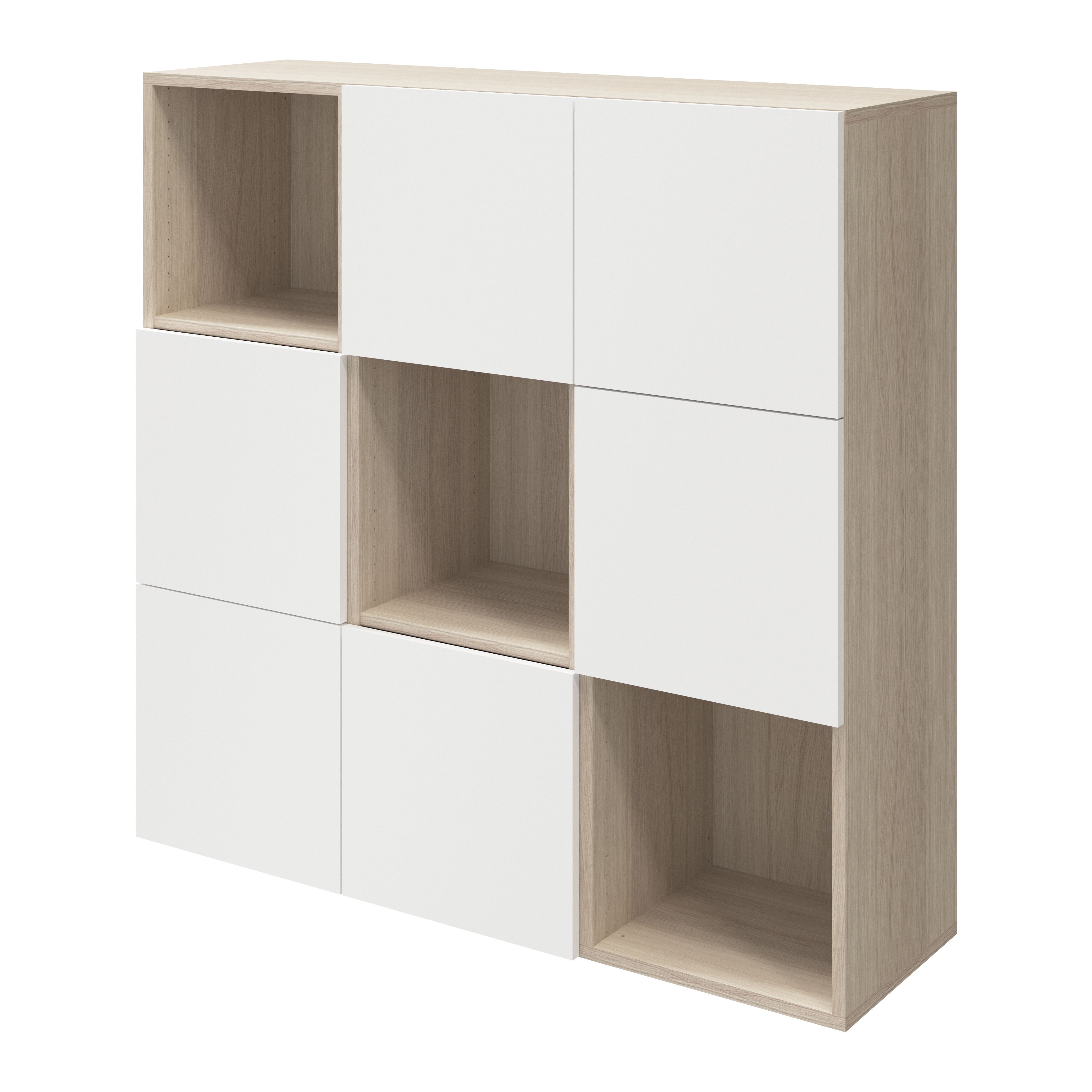GoodHome Atomia Freestanding White Oak effect Small Bookcases, shelving units & display cabinets (H)1125mm