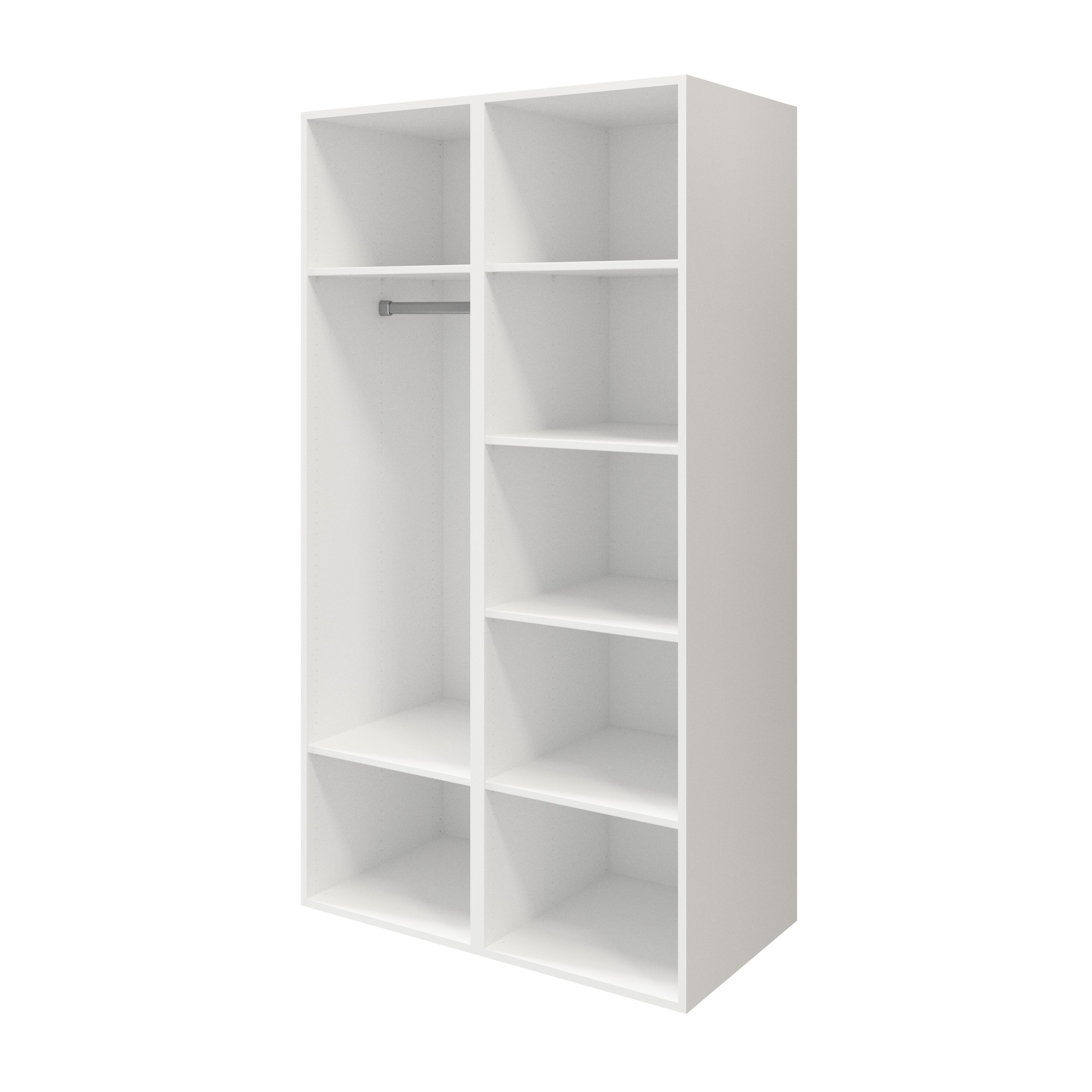 GoodHome Atomia Freestanding White Particle board Mirrored Wardrobe (H)1875mm (W)1000mm (D)580mm