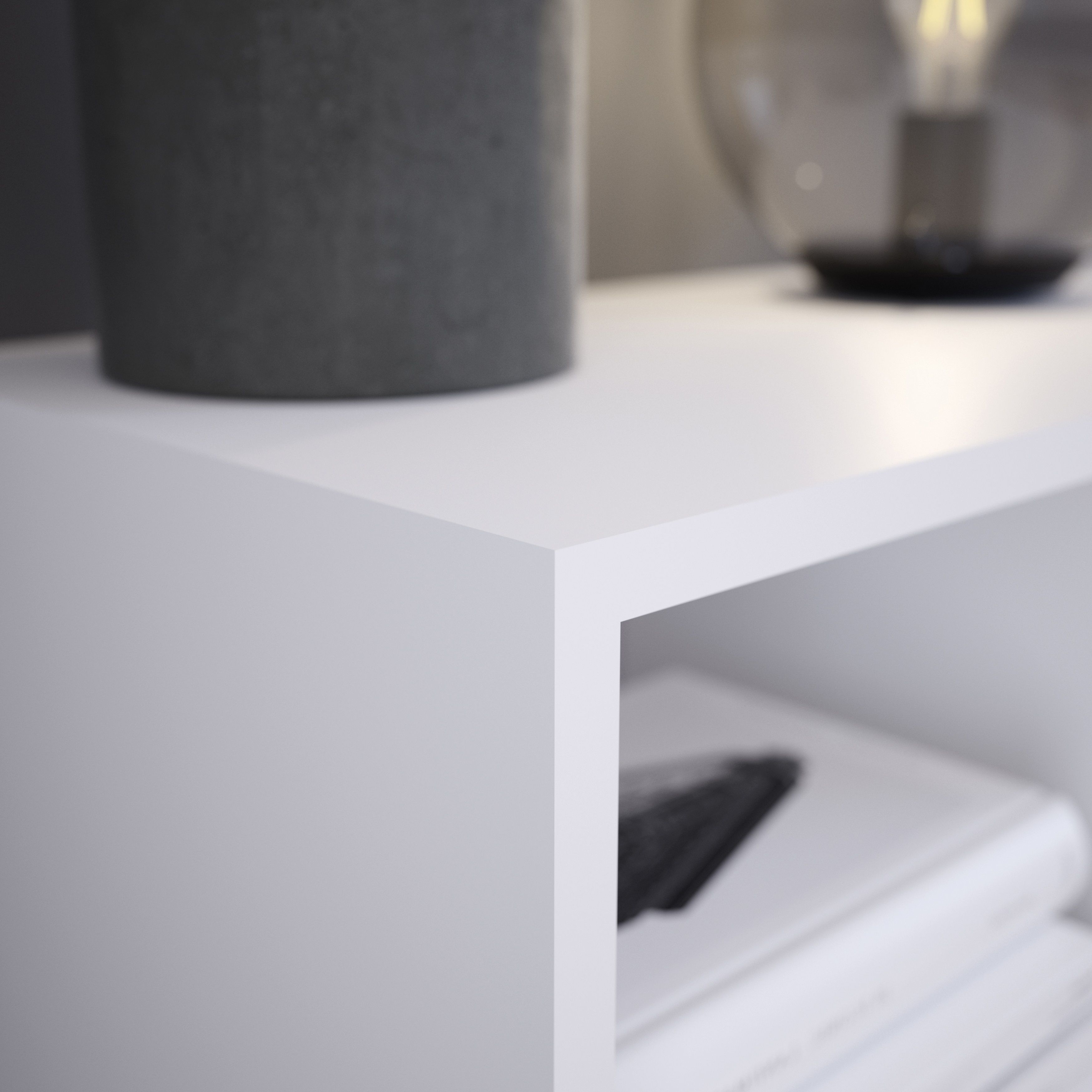 GoodHome Atomia Freestanding White Small Bookcases, shelving units & display cabinets (H)1125mm