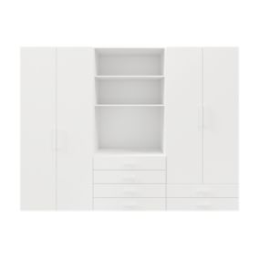 GoodHome Atomia Freestanding White Wardrobe, clothing & shoes organiser (H)2250mm (W)1000mm (D)580mm
