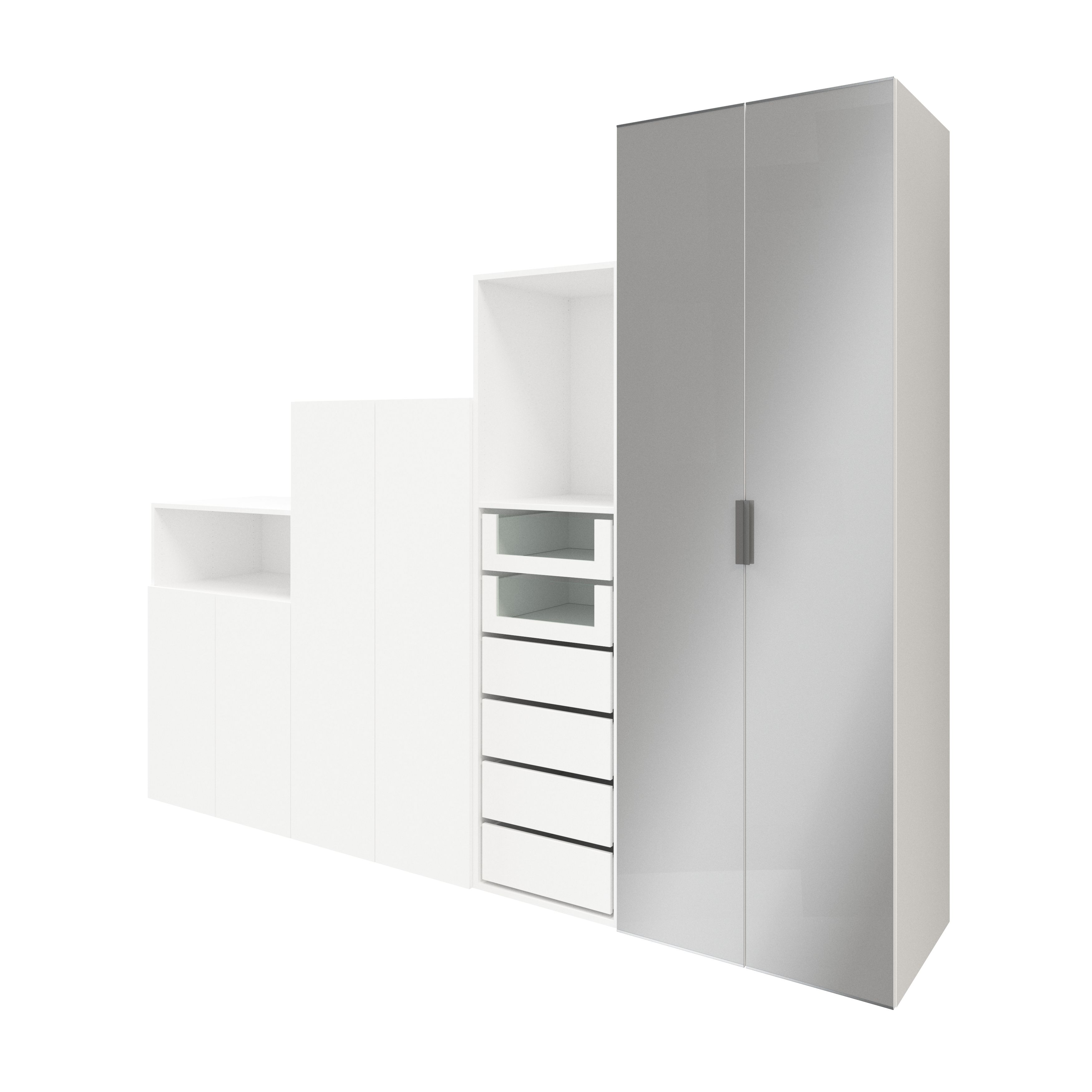 GoodHome Atomia Freestanding White Wardrobe, clothing & shoes organiser (H)2250mm (W)2750mm (D)580mm