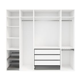 GoodHome Atomia Freestanding White Wardrobe, clothing & shoes organizer (H)2250mm (W)500mm (D)580mm