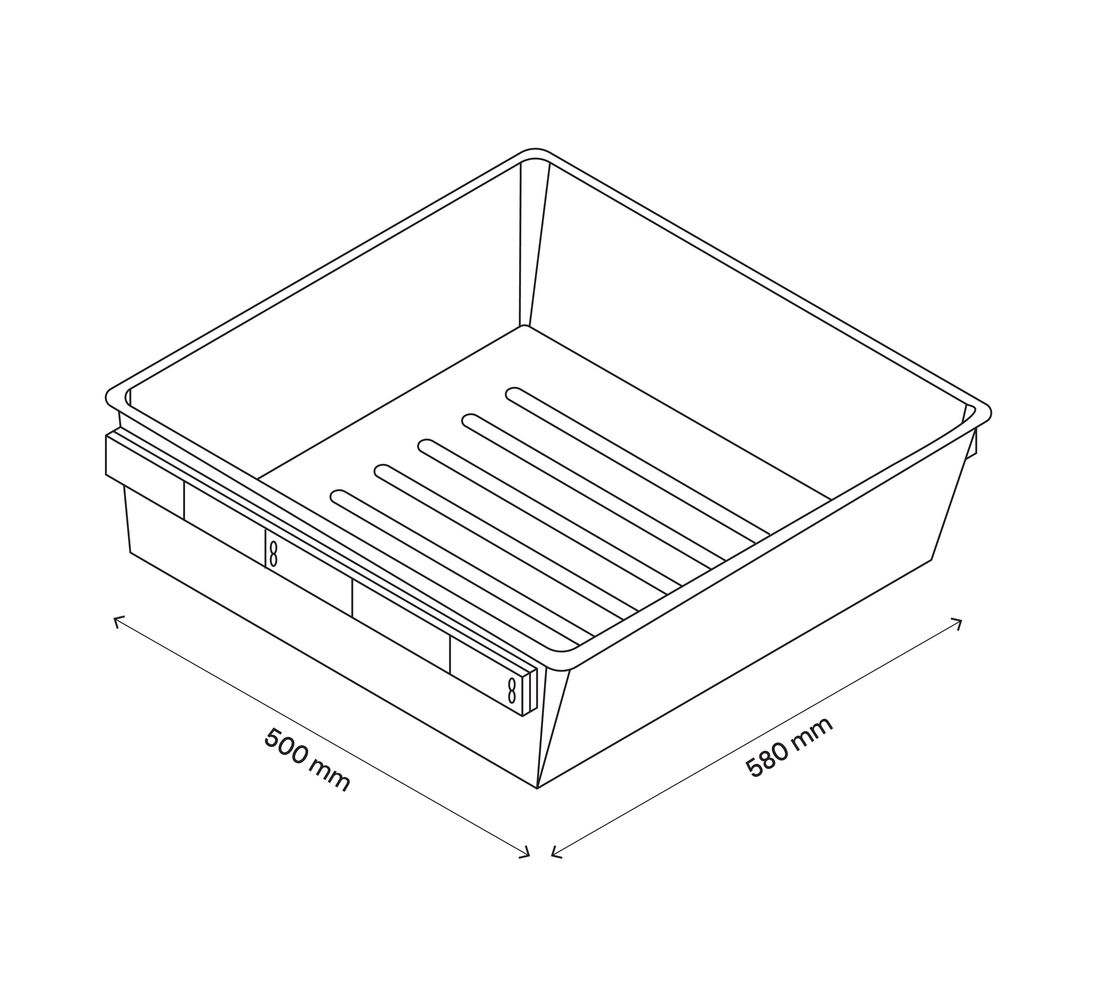 GoodHome Atomia Full extension Pull-out basket (W)464mm (D)510mm