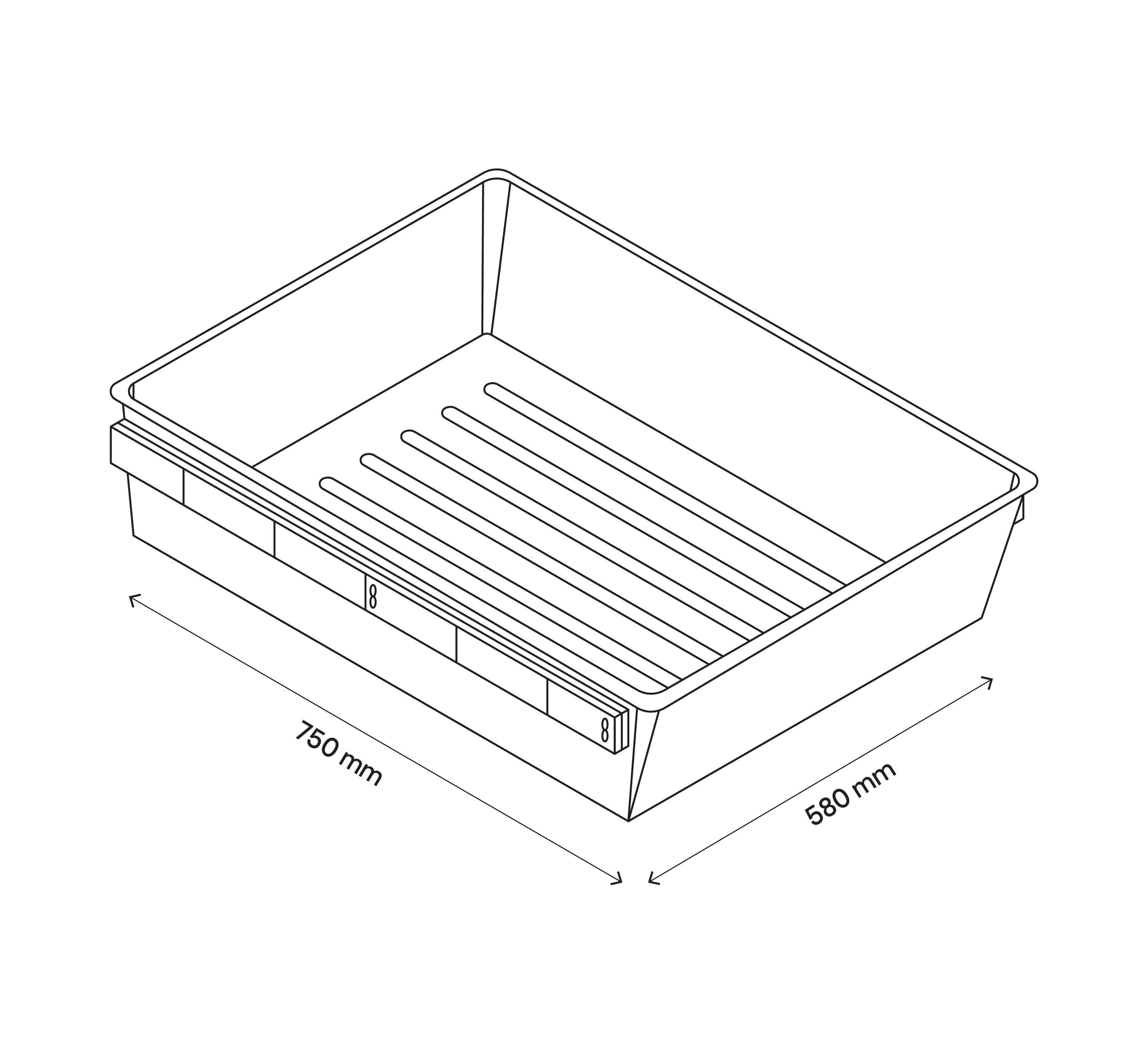 GoodHome Atomia Full extension Pull-out basket (W)510mm (D)510mm