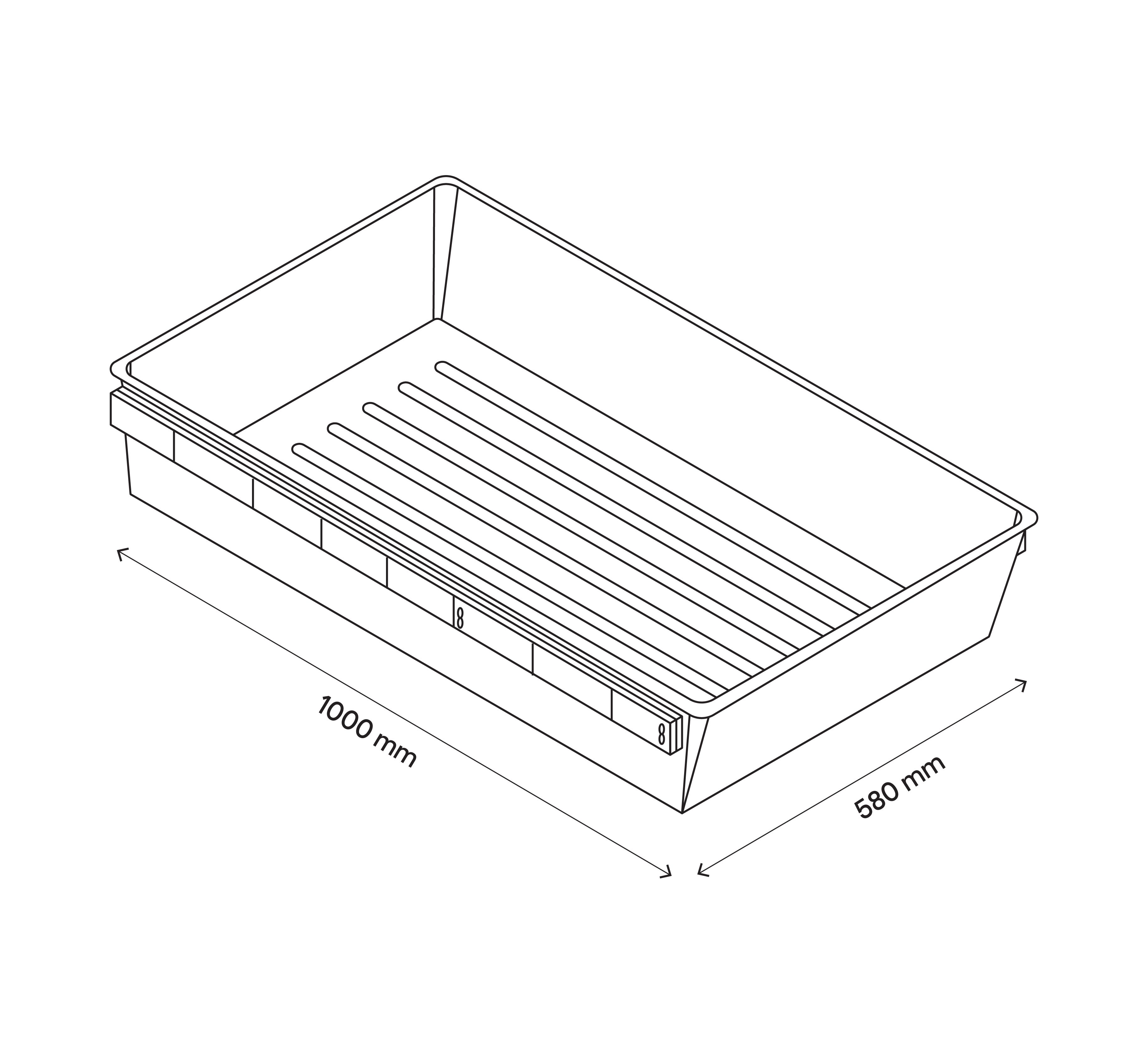 GoodHome Atomia Full extension Pull-out basket (W)964mm (D)510mm