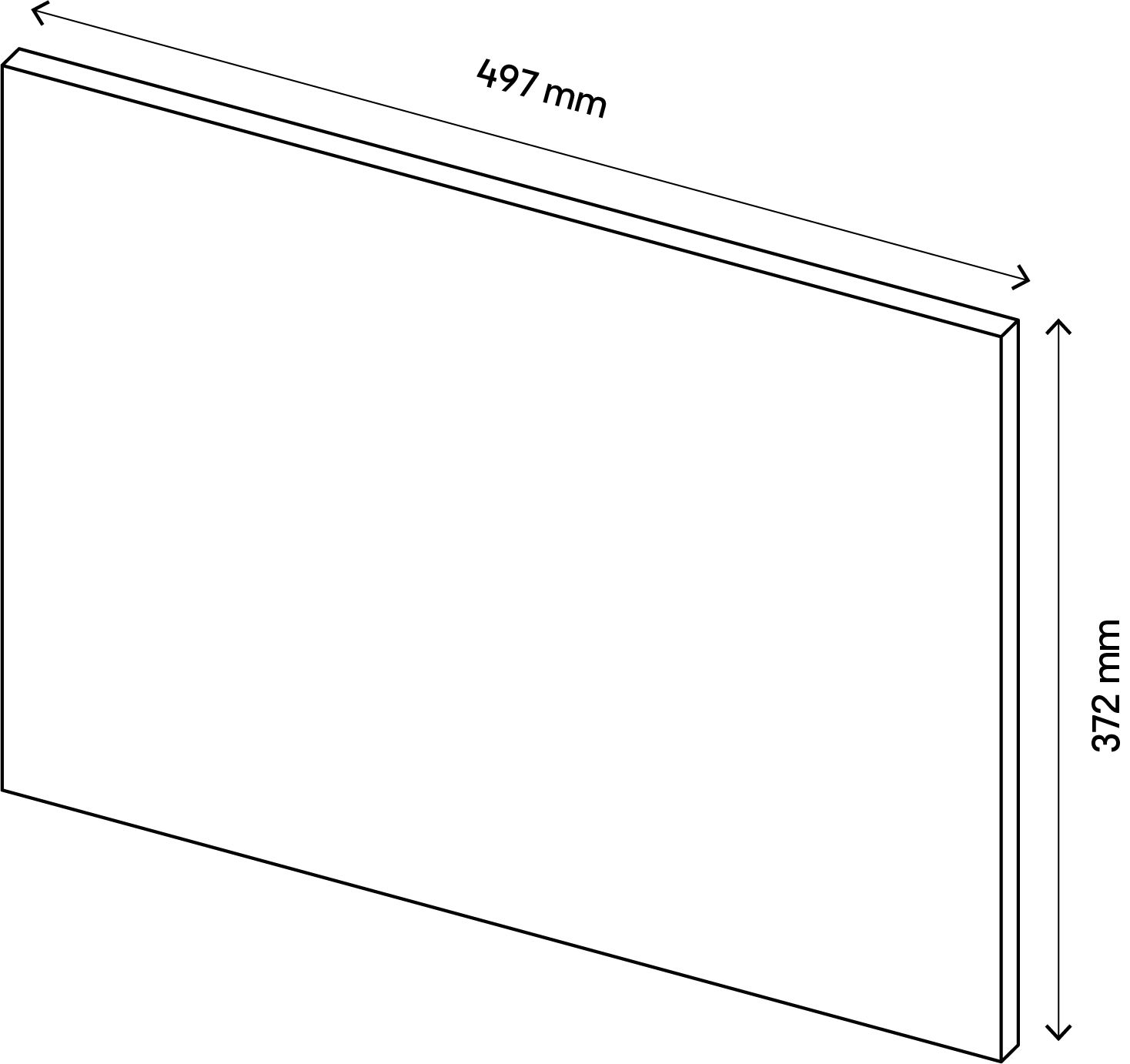 GoodHome Atomia Gloss Anthracite Non-mirrored Modular furniture door, (H) 372mm (W) 497mm