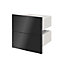 GoodHome Atomia Gloss anthracite Slab External Drawer (H)184.5mm (W)372mm (D)300mm, Set of 2
