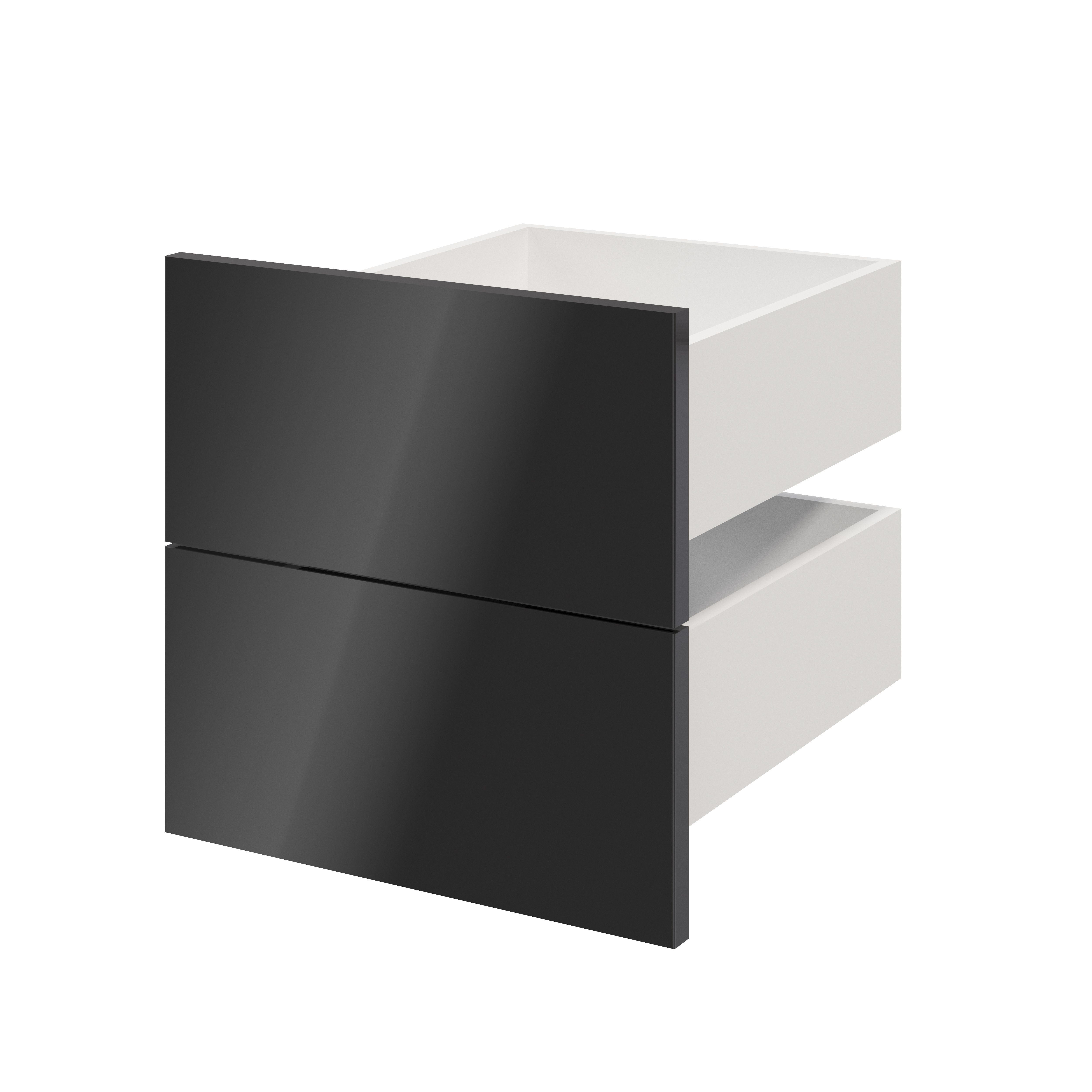GoodHome Atomia Gloss anthracite Slab External Drawer (H)184.5mm (W)372mm (D)390mm, Set of 2 Price Comparisons | Compare The Build