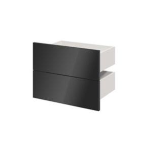 GoodHome Atomia Gloss anthracite Slab External Drawer (H)184.5mm (W)497mm (D)300mm, Set of 2
