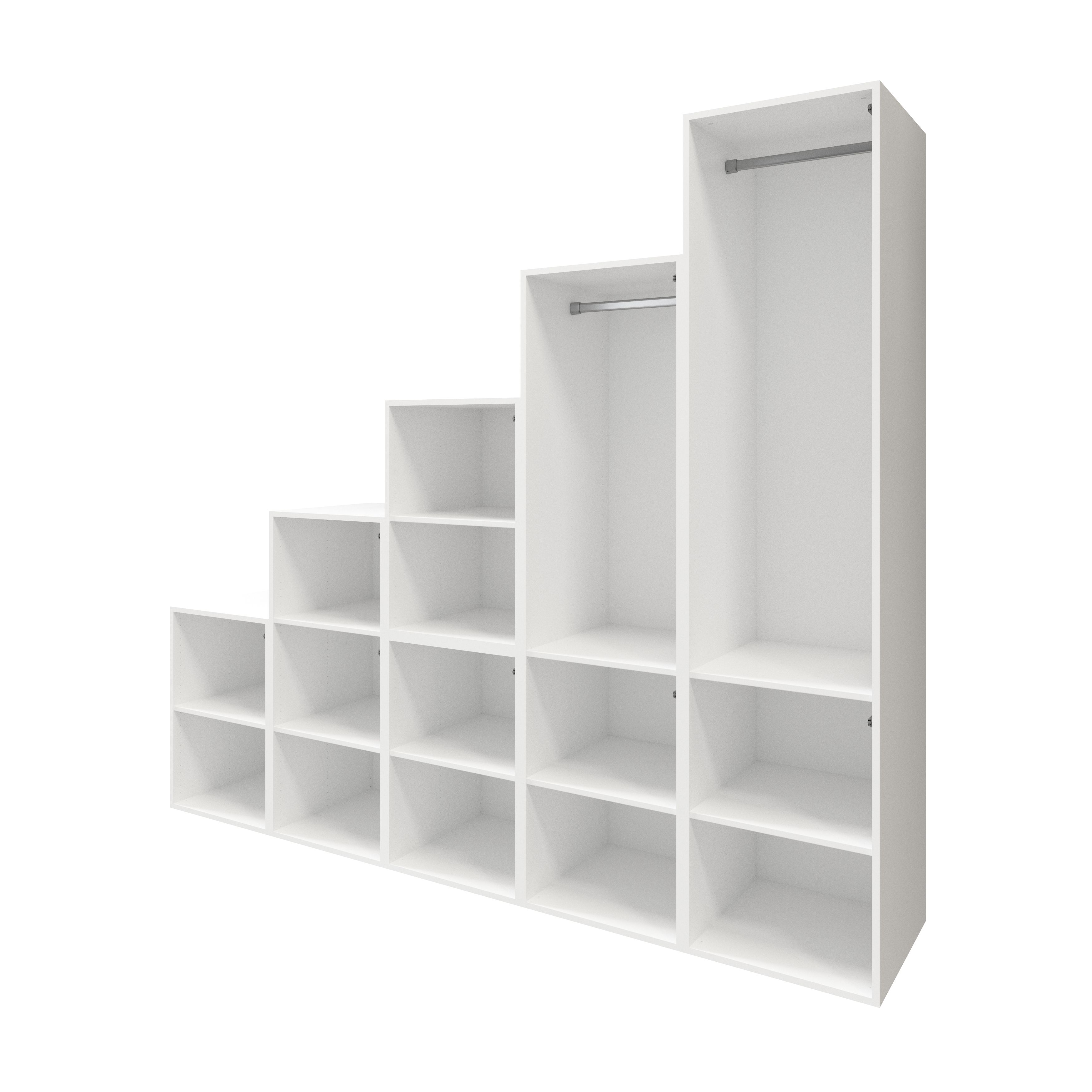 GoodHome Atomia Gloss anthracite & white Chipboard Wardrobe (H)2250mm (W)3000mm (D)580mm