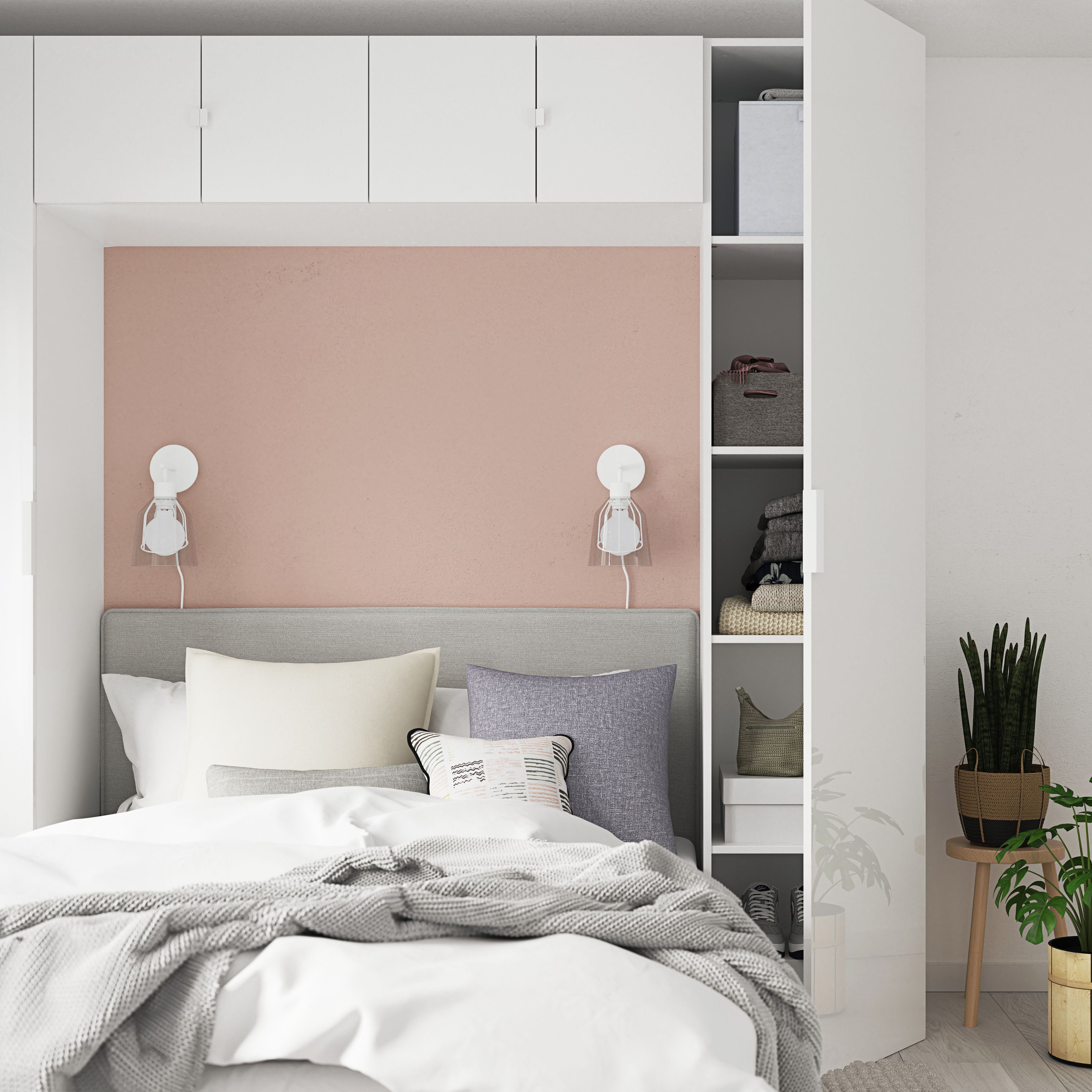 GoodHome Atomia Gloss White Non-mirrored Modular furniture door, (H) 1872mm (W) 372mm