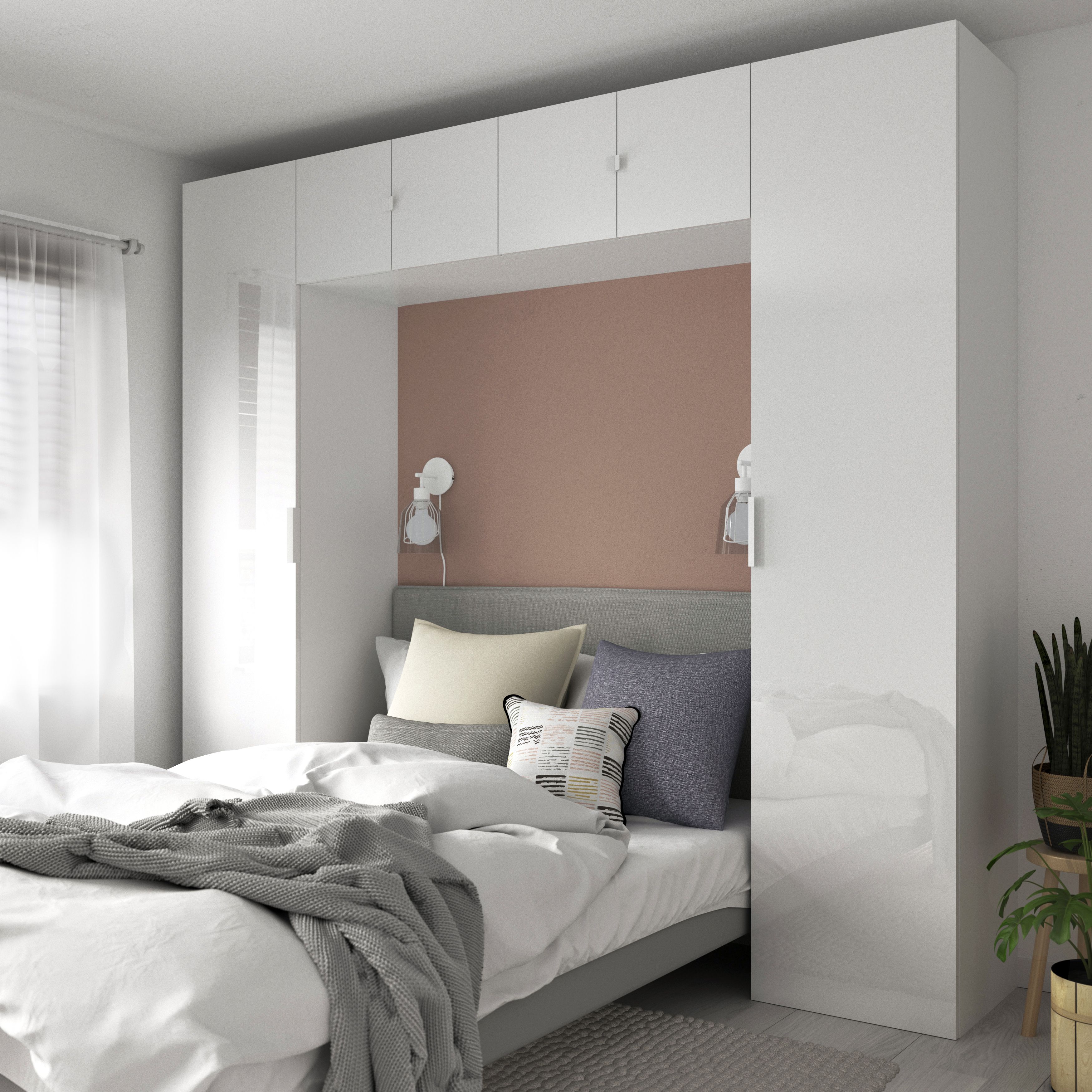 GoodHome Atomia Gloss White Non-mirrored Modular furniture door, (H) 1872mm (W) 497mm