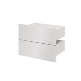 GoodHome Atomia Gloss white Slab Drawer (H)184.5mm (W)497mm (D)300mm, Set of 2