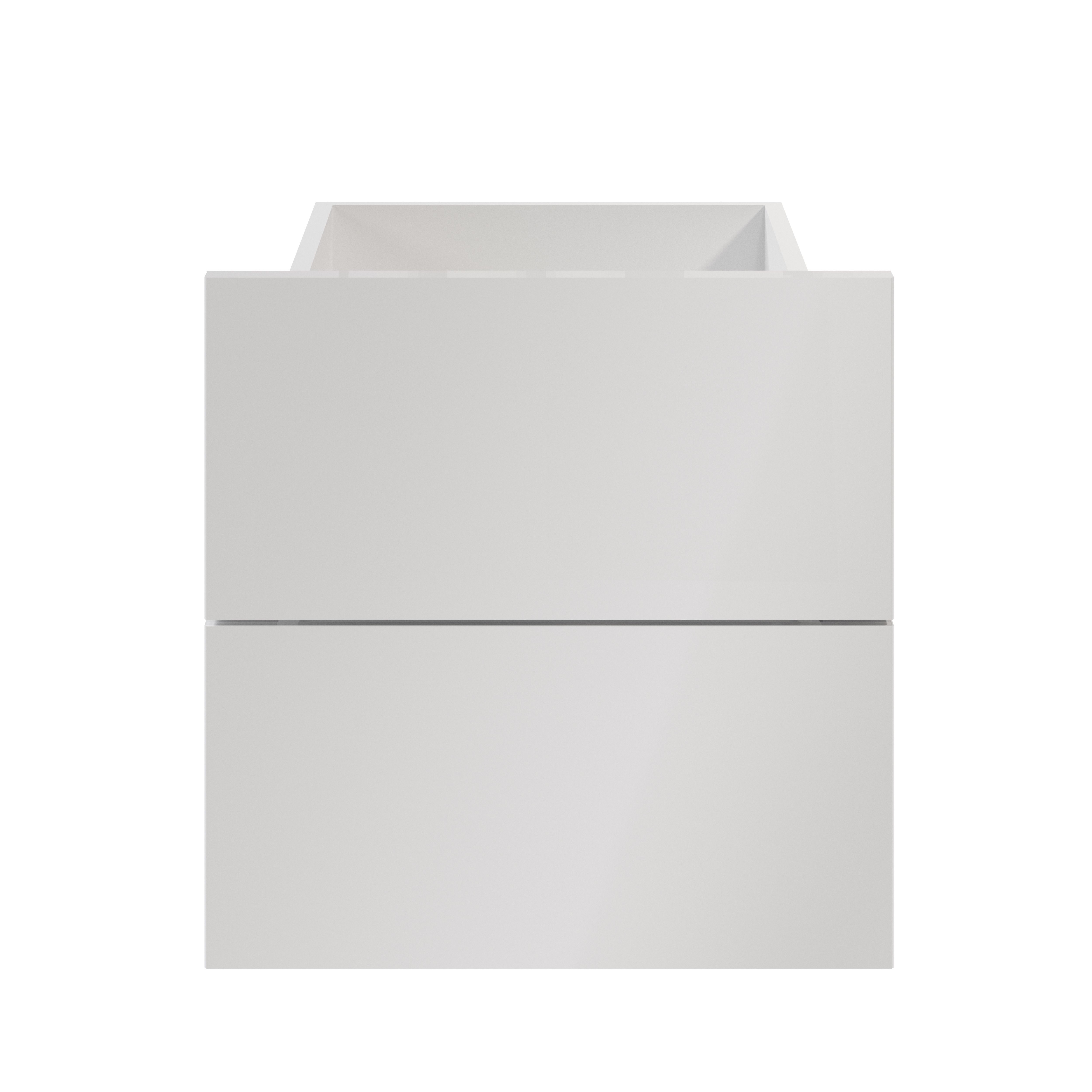 GoodHome Atomia Gloss white Slab External Drawer (H)184.5mm (W)372mm (D)390mm, Set of 2