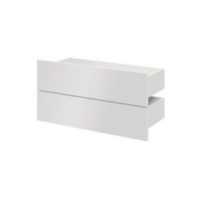 GoodHome Atomia Gloss white Slab External Drawer (H)184.5mm (W)747mm (D)300mm, Set of 2