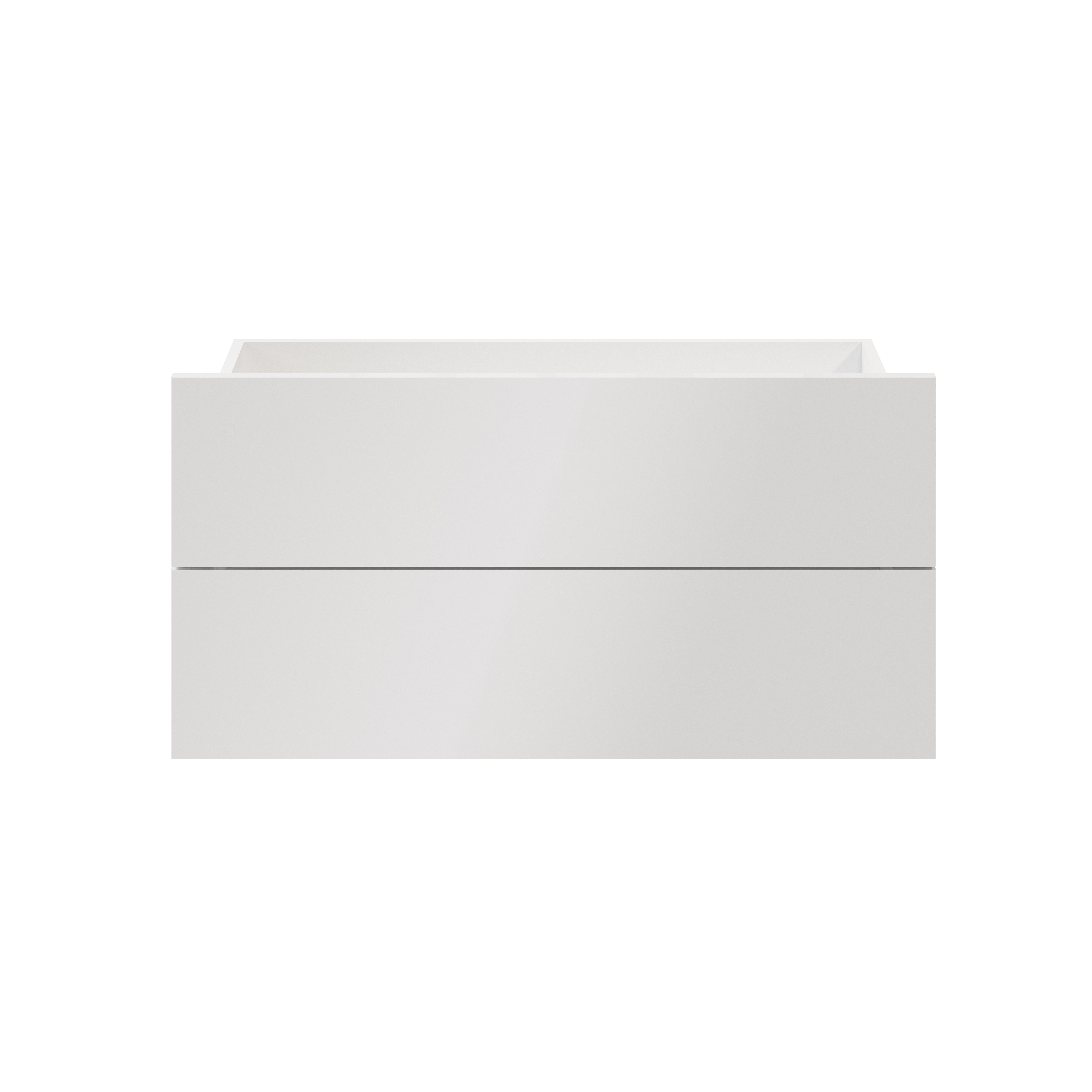 GoodHome Atomia Gloss white Slab External Drawer (H)184.5mm (W)747mm (D)300mm, Set of 2