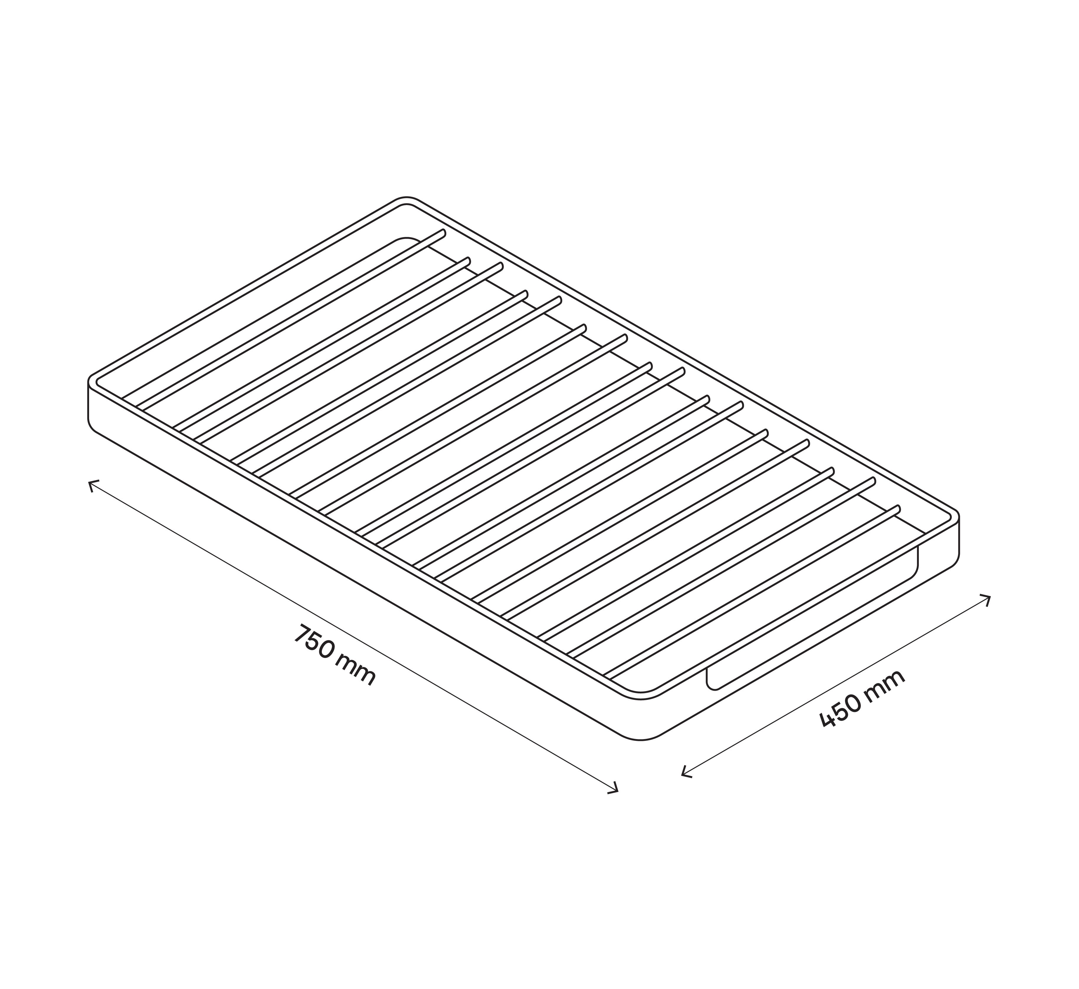 GoodHome Atomia Grey metallic effect Pull-out Trouser Storage rack (W)714mm (D)400mm