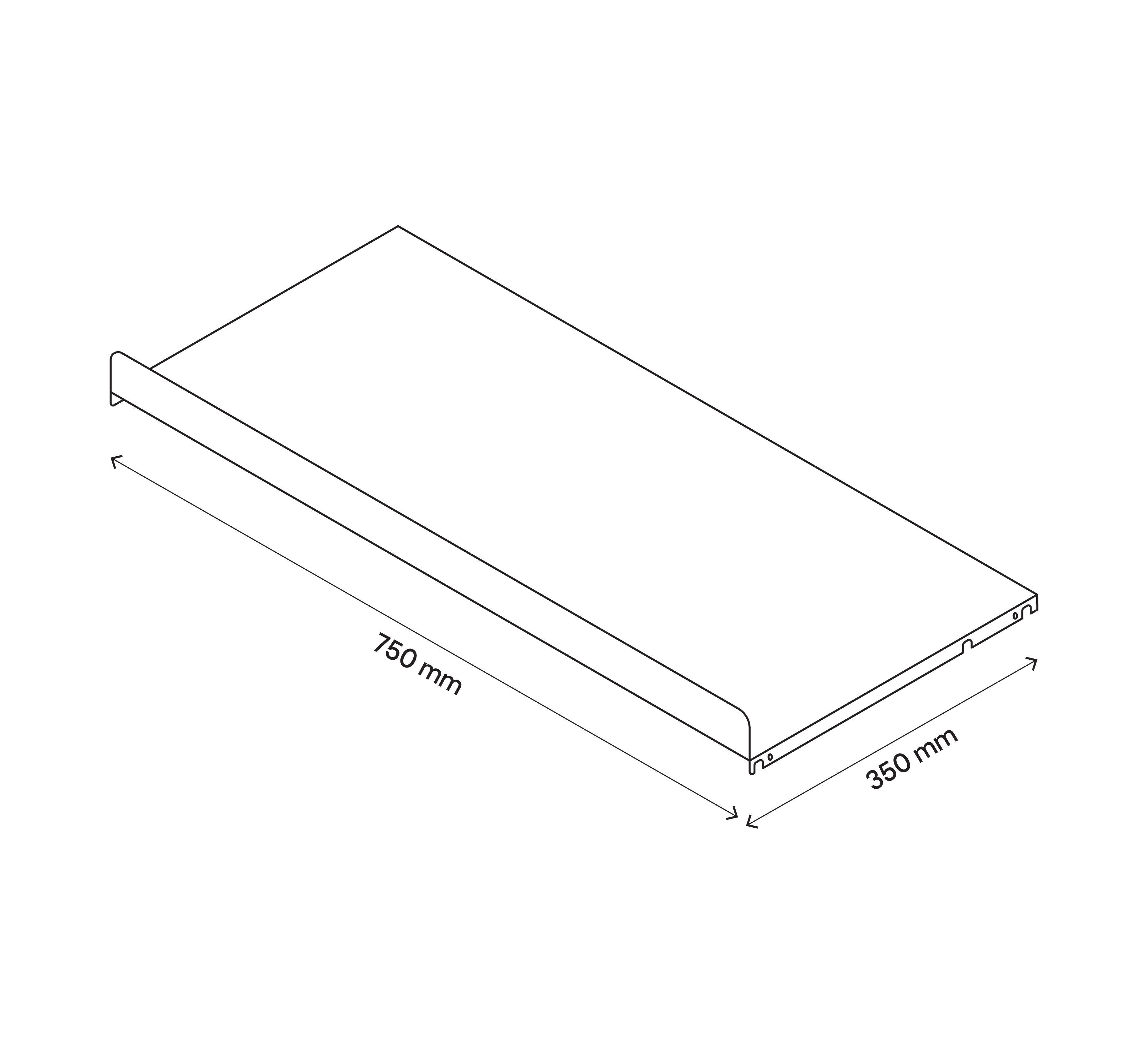 GoodHome Atomia Grey metallic effect Shoe shelf, (L)713mm (D)290mm