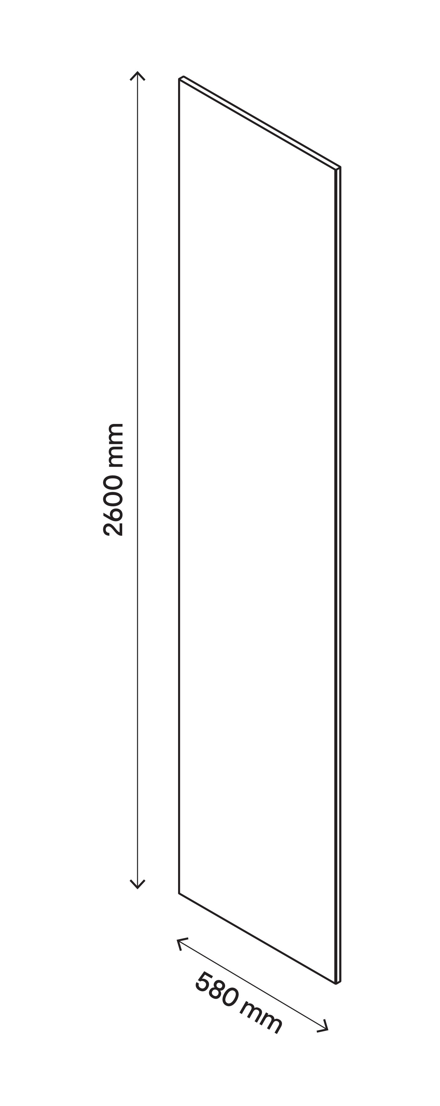 GoodHome Atomia Grey oak effect End panel, (H)2600mm (W)580mm