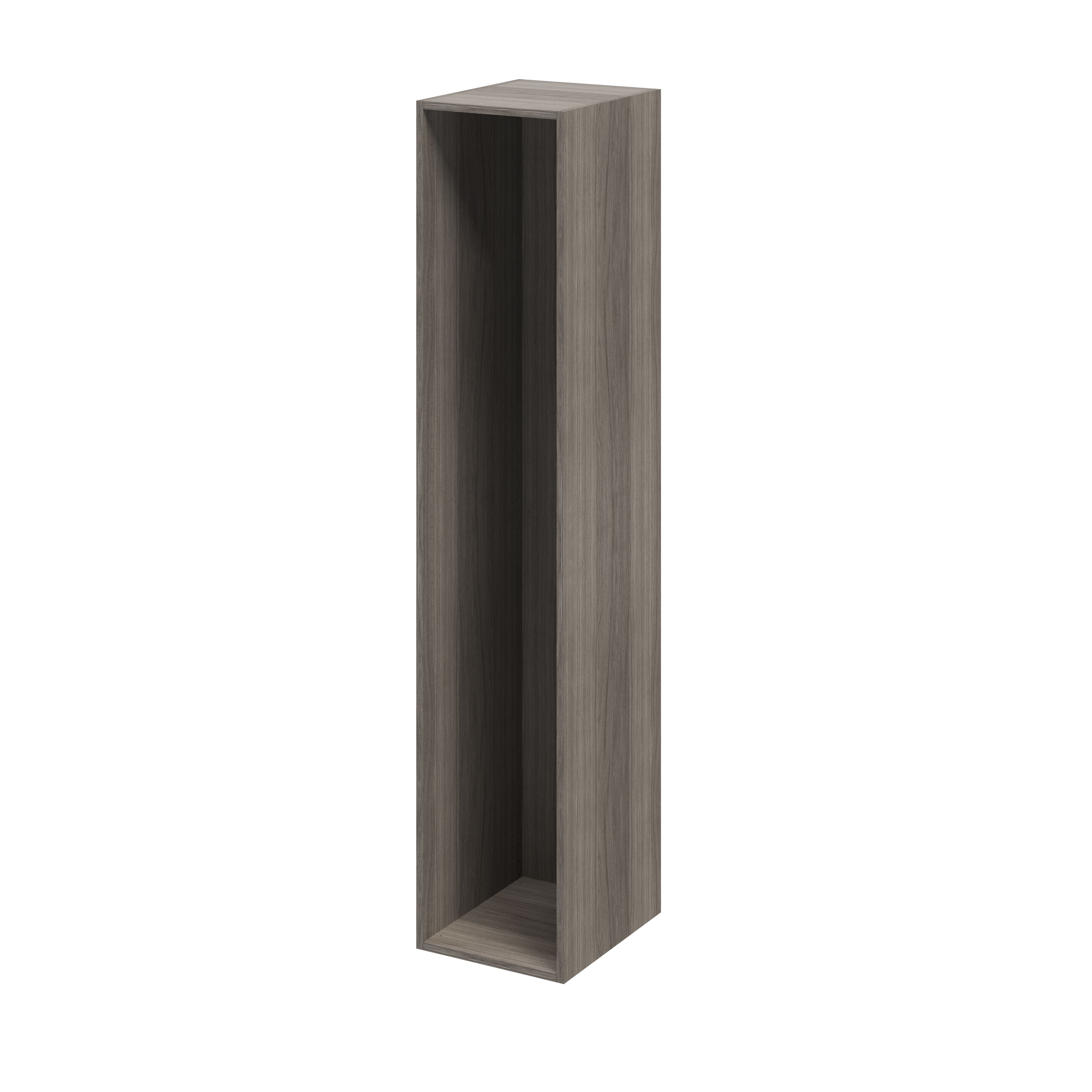 GoodHome Atomia Grey oak effect Modular furniture cabinet, (H)1875mm (W)375mm (D)450mm