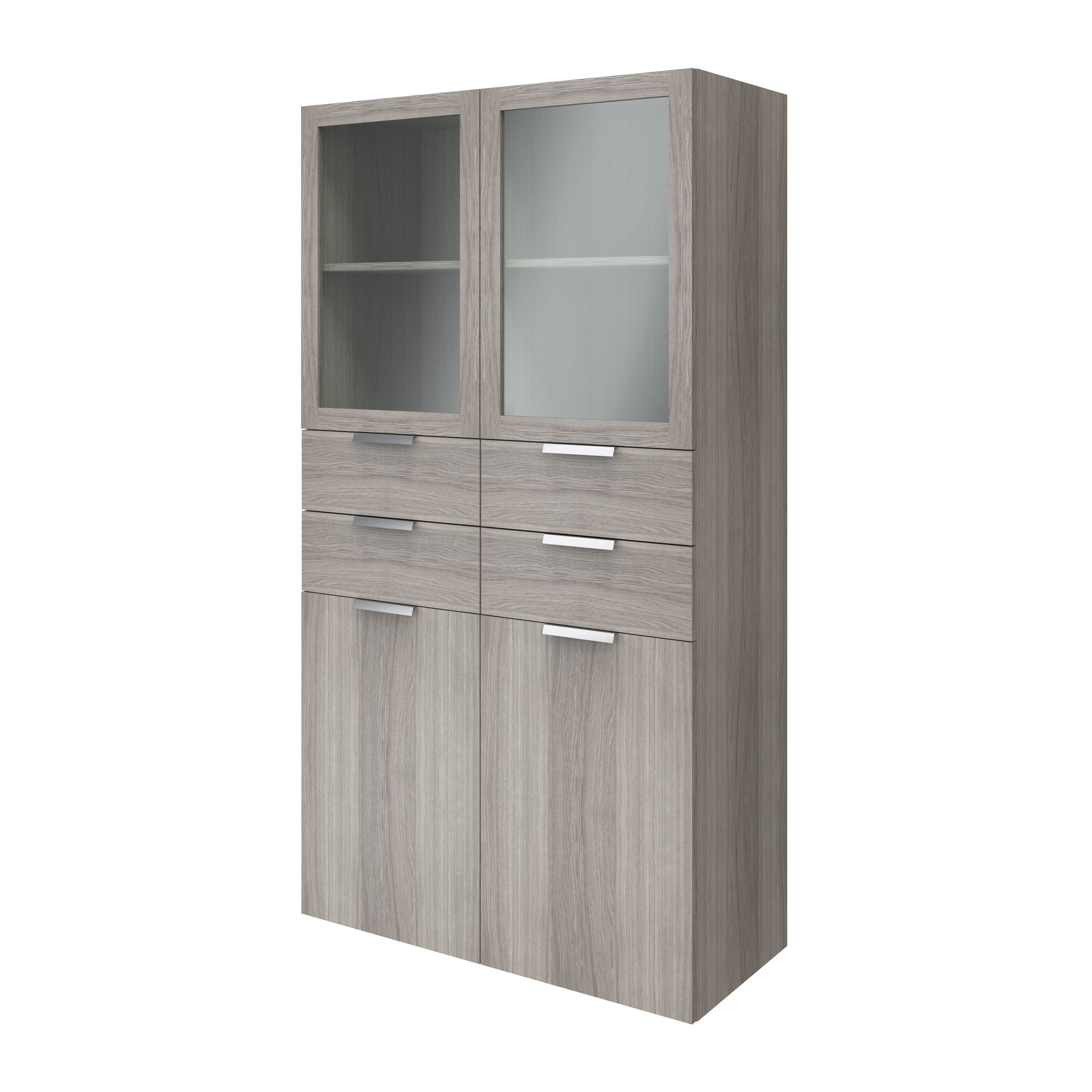 GoodHome Atomia Grey oak effect Modular furniture cabinet, (H)1875mm (W)500mm (D)450mm